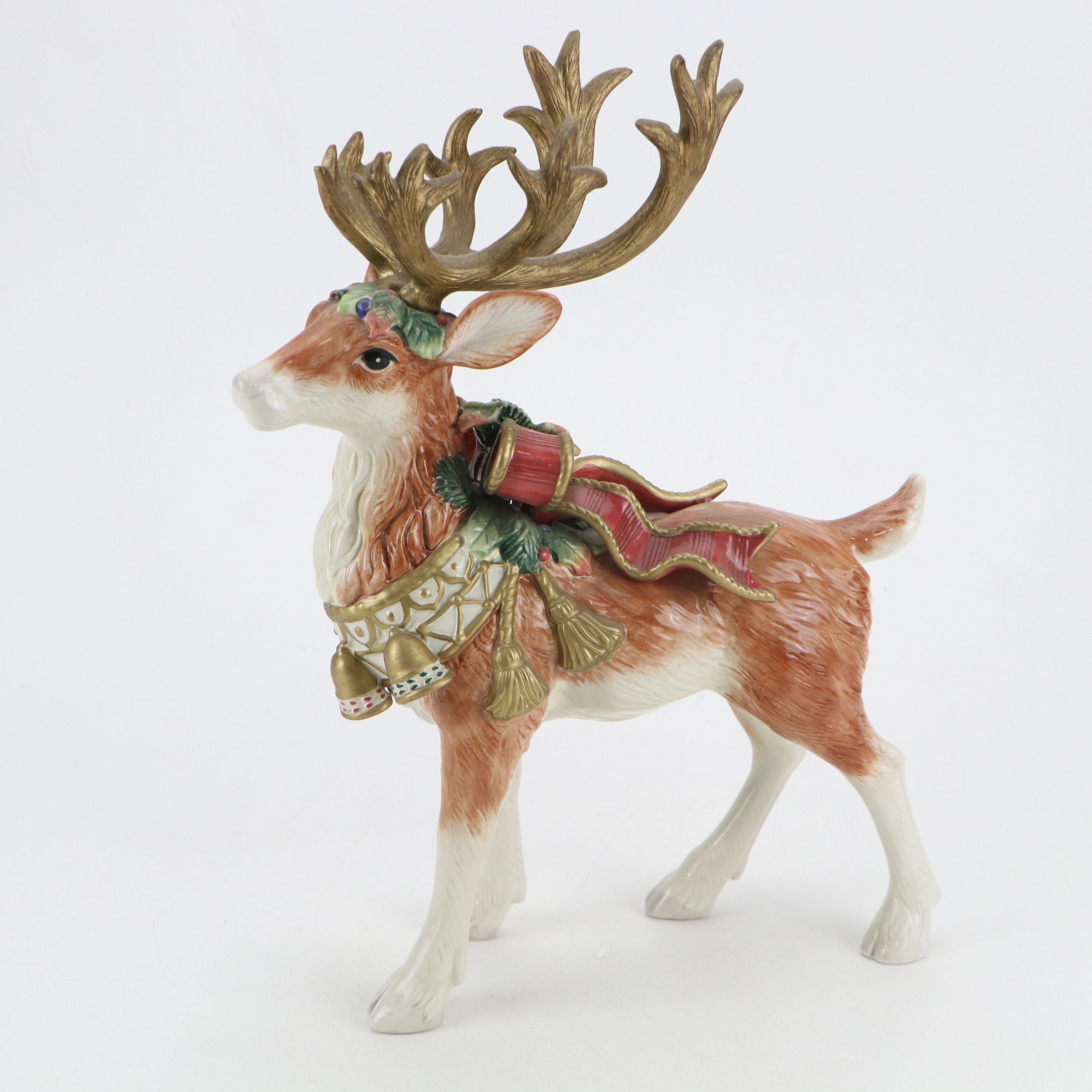 Fitz & Floyd Ceramic Reindeer Figurine