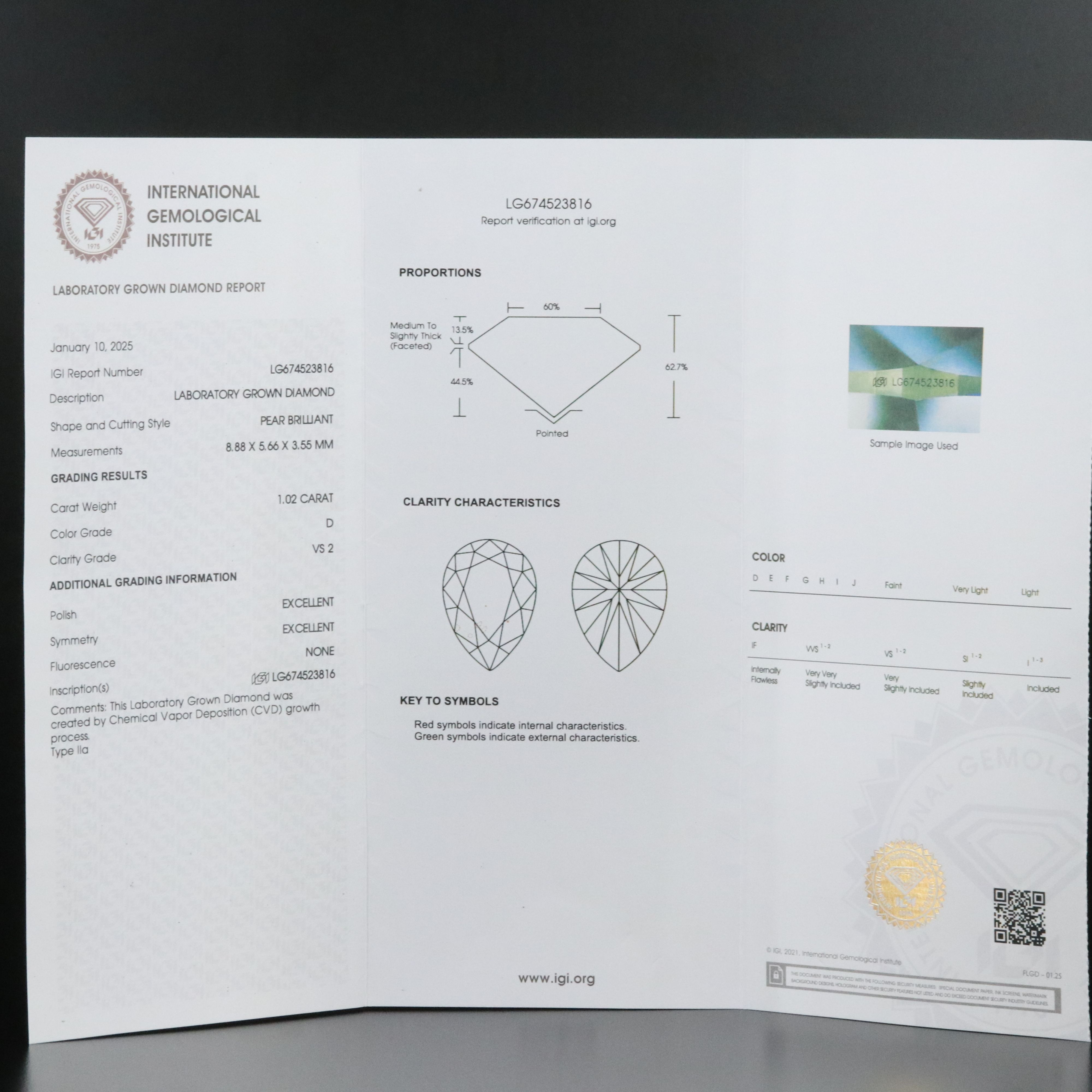 14K 2.03 CTW Lab Grown Diamond Stud Earrings with IGI Reports