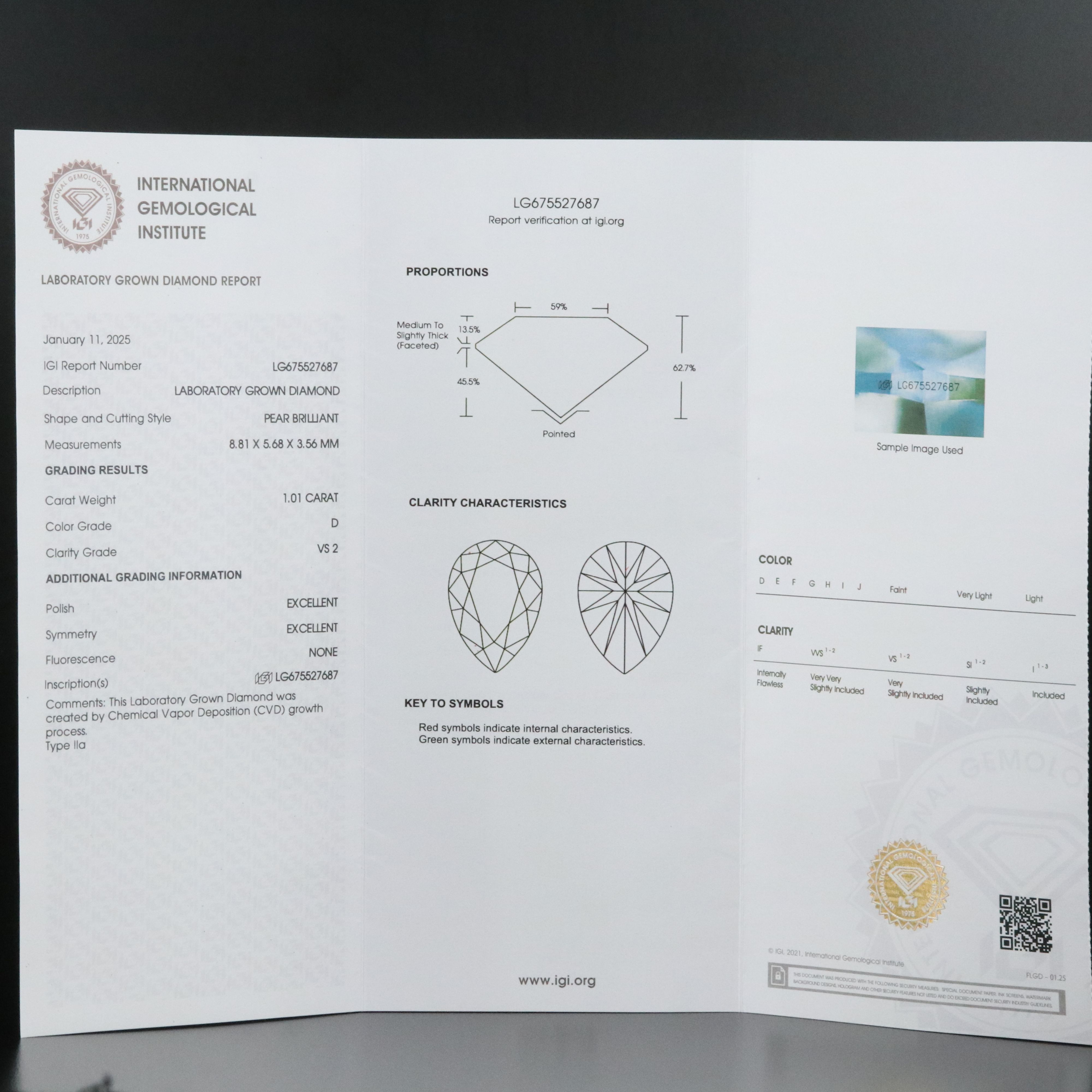 14K 2.03 CTW Lab Grown Diamond Stud Earrings with IGI Reports