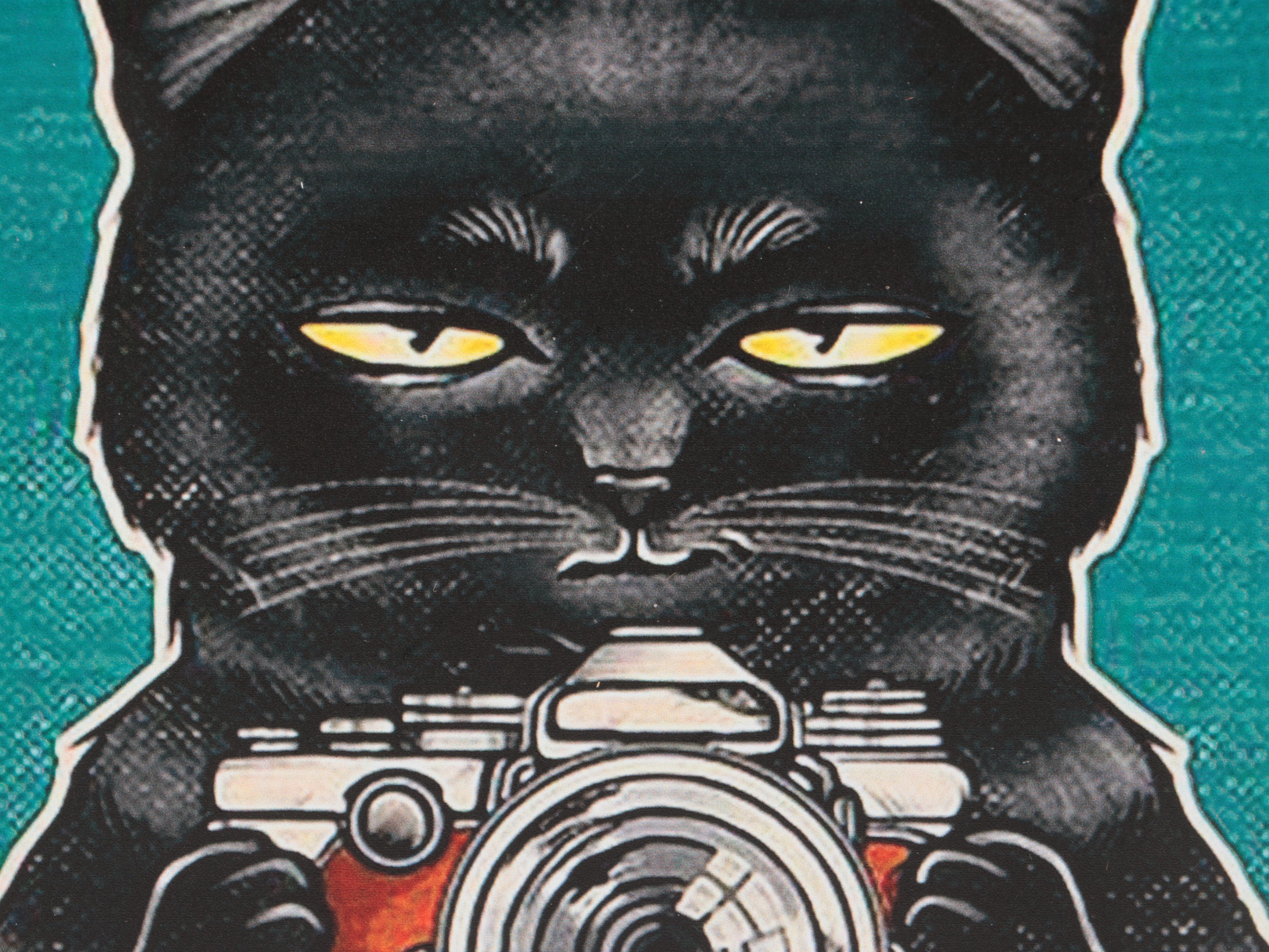 Giclée of Cheeky Cat "I Shoot People and Sometimes Cut Off Their Heads"