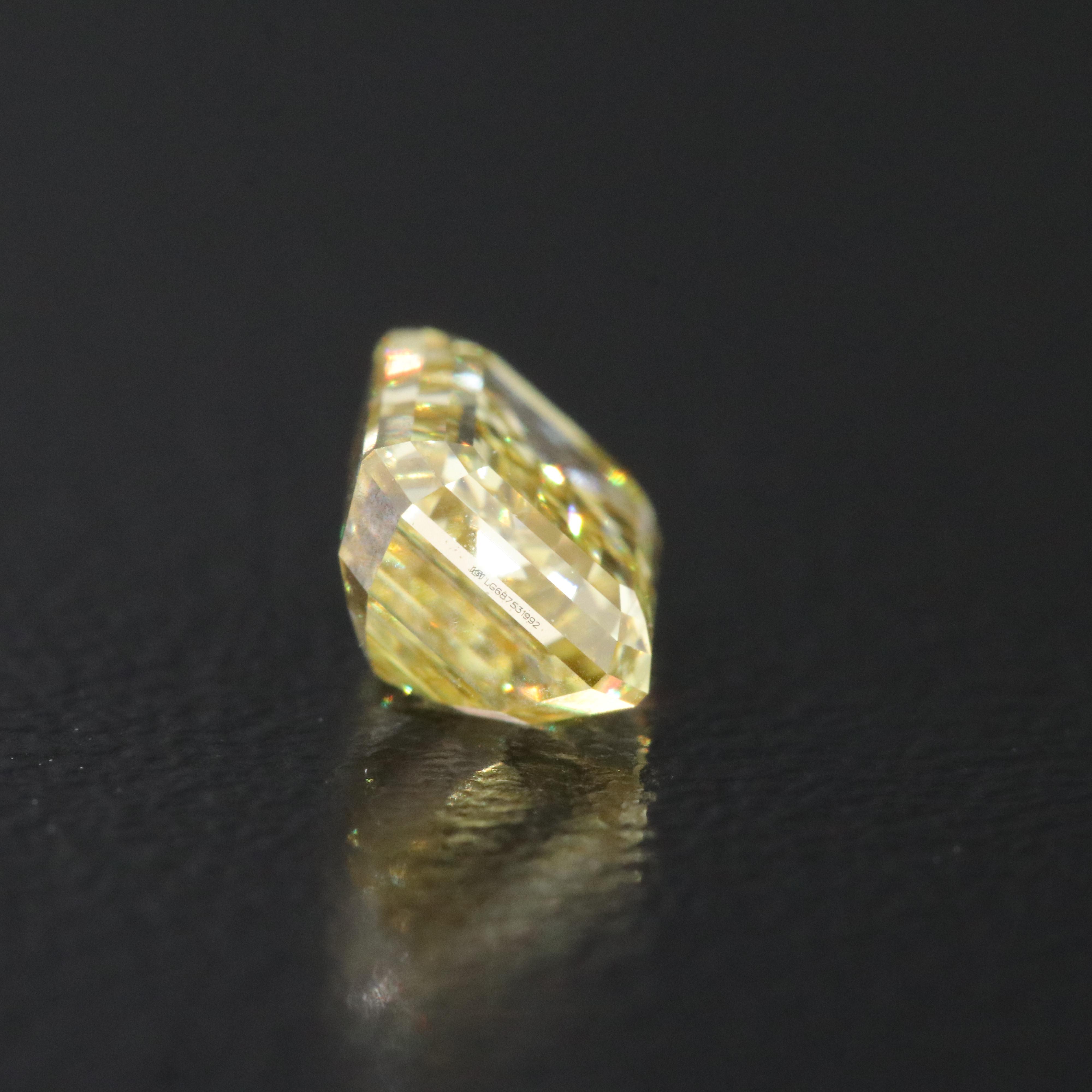 Loose 1.51 CT Fancy Yellow Lab Grown Diamond with IGI Report