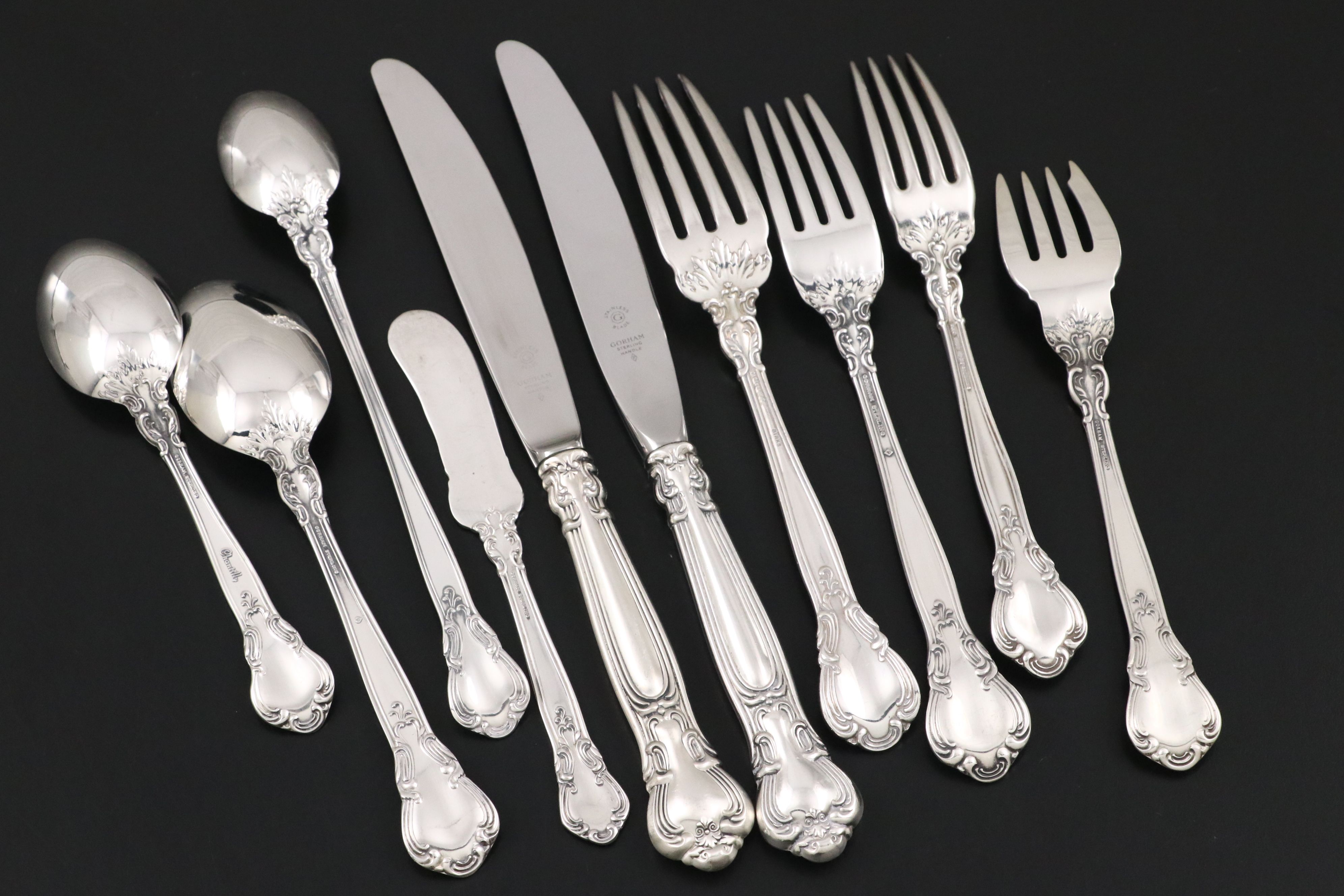 Gorham "Chantilly" Sterling Flatware, Mid-20th Century