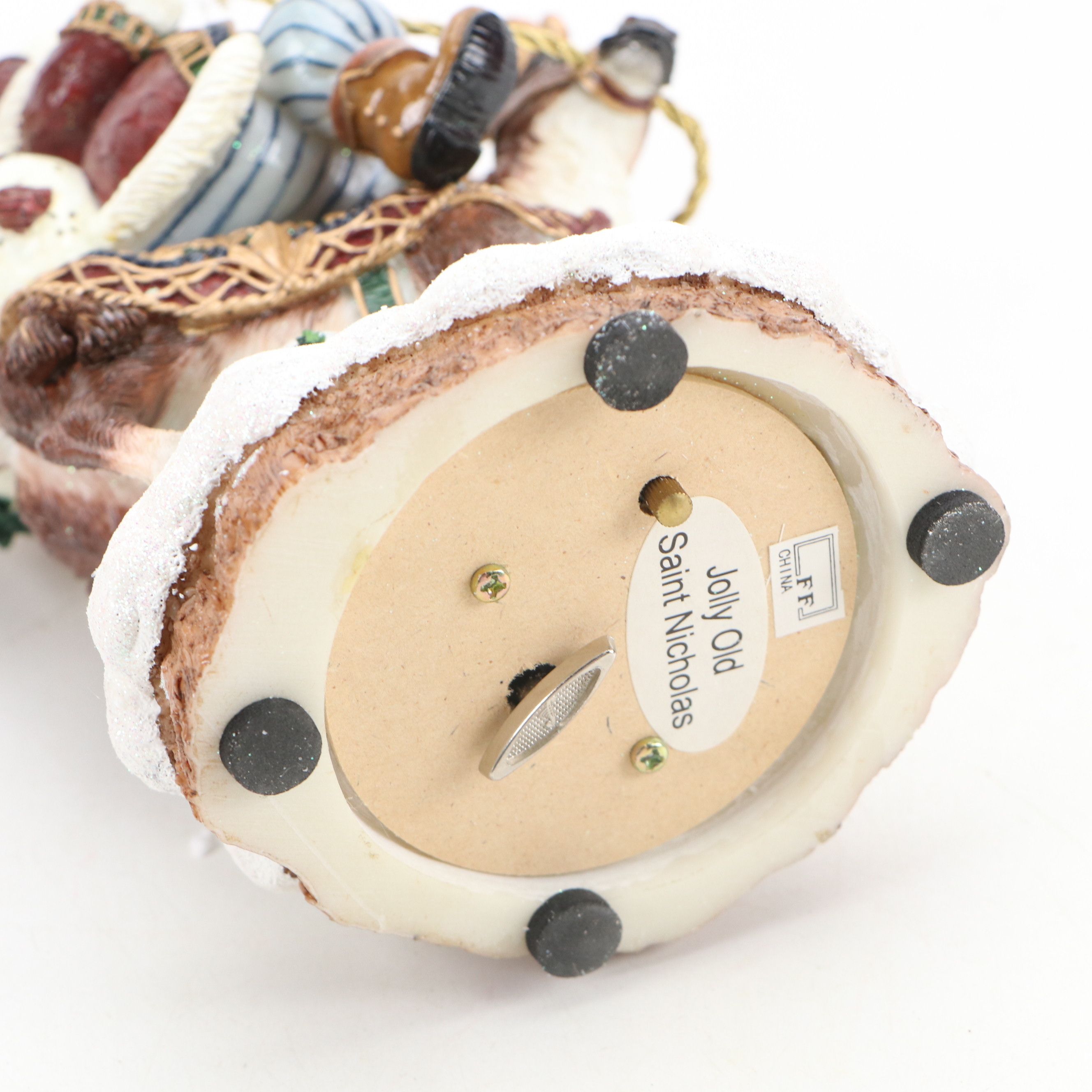 Fitz & Floyd "Jolly Ole St. Nick" Resin and Ceramic Musical Figurines
