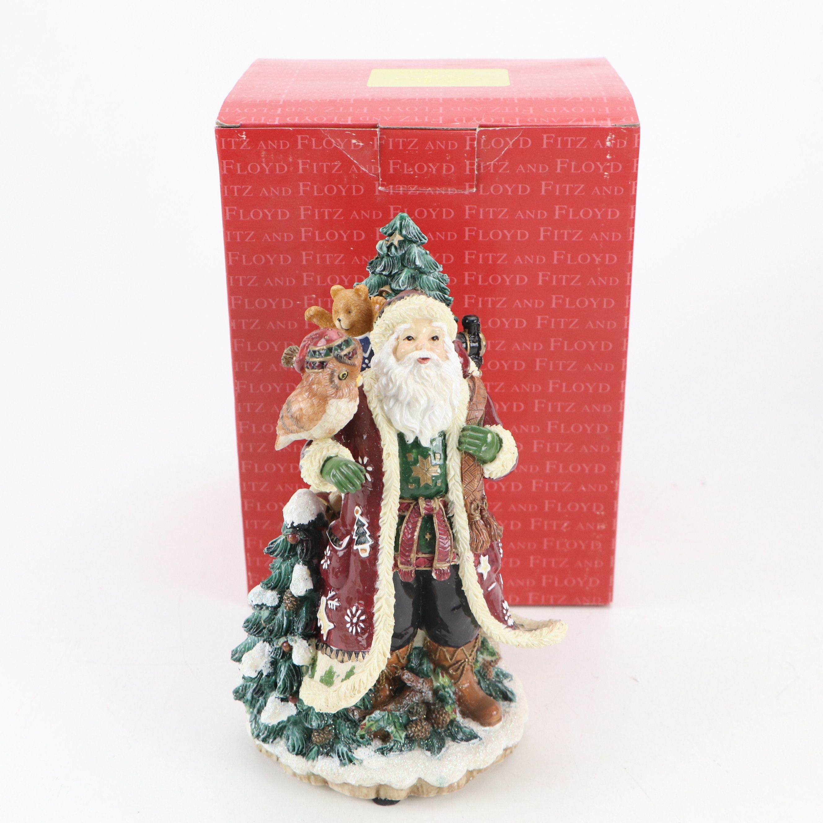Fitz & Floyd "Jolly Ole St. Nick" Resin and Ceramic Musical Figurines