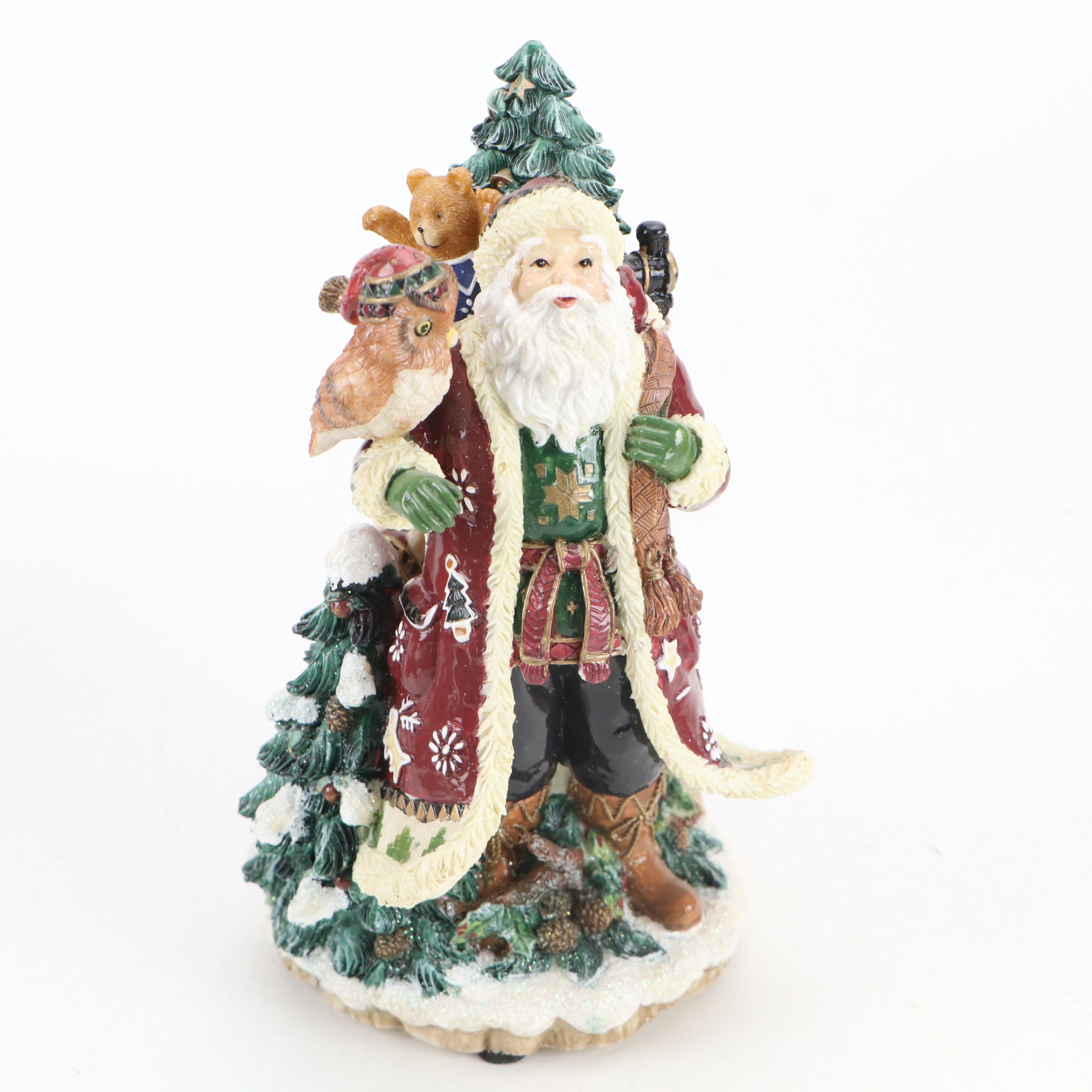 Fitz & Floyd "Jolly Ole St. Nick" Resin and Ceramic Musical Figurines
