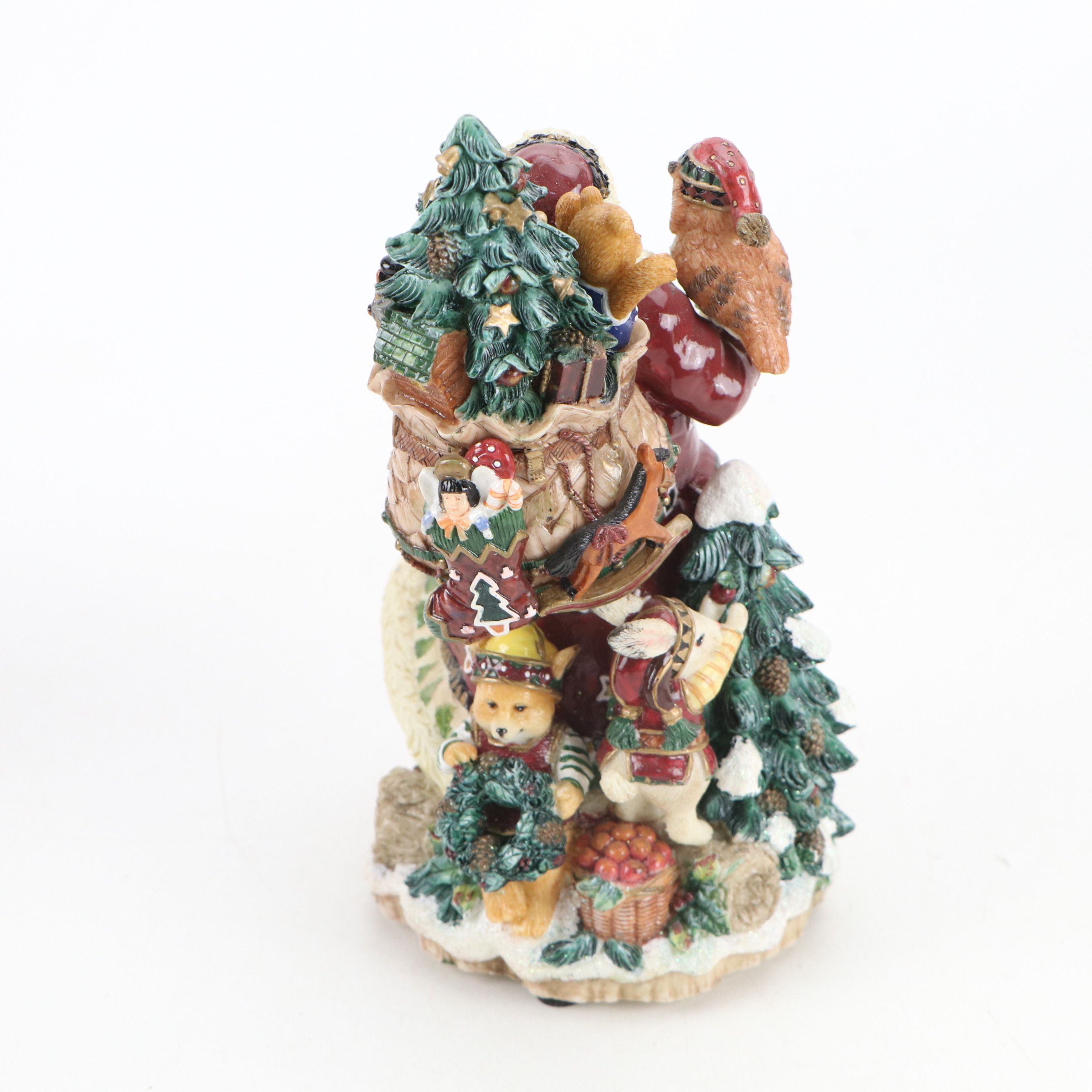 Fitz & Floyd "Jolly Ole St. Nick" Resin and Ceramic Musical Figurines