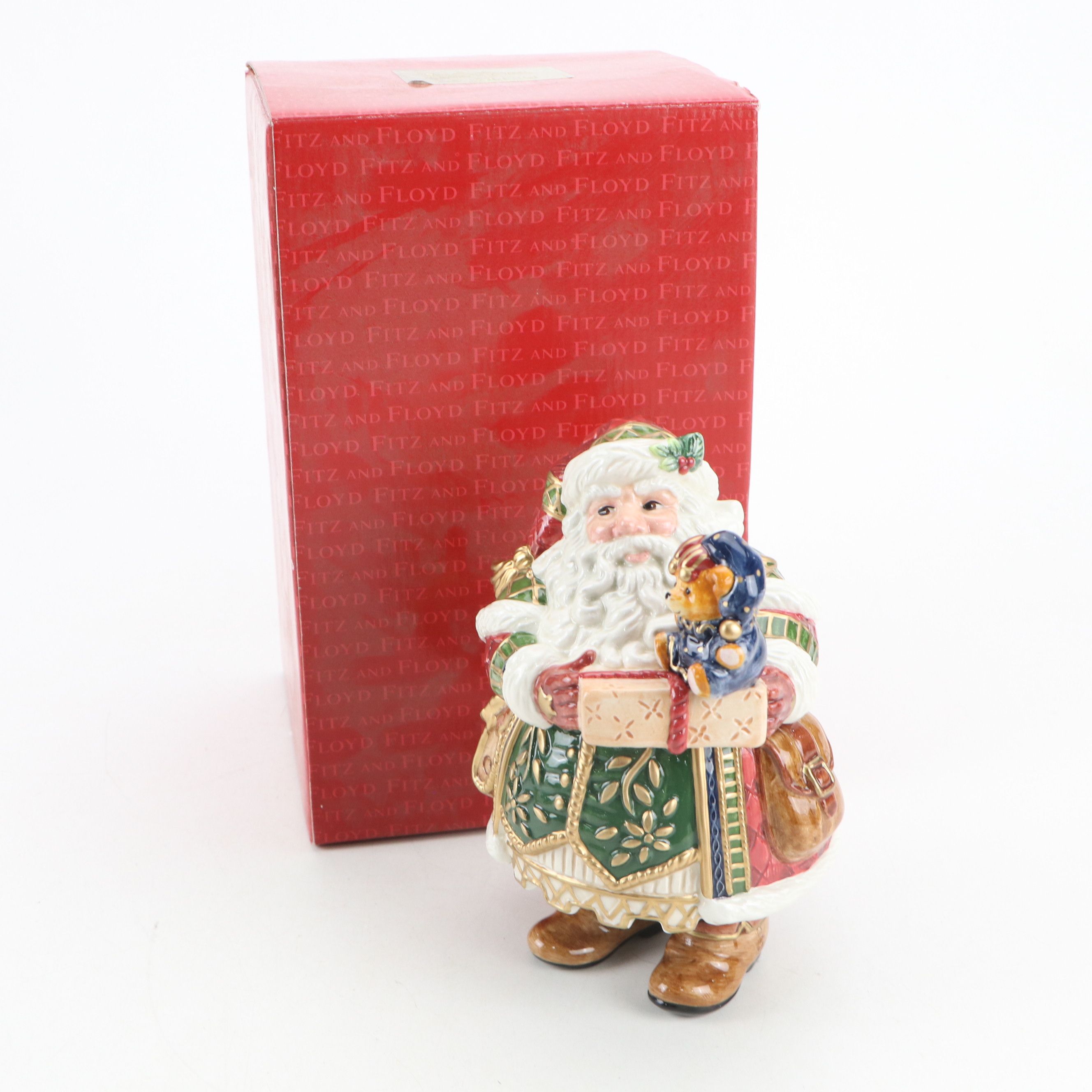 Fitz & Floyd "Jolly Ole St. Nick" Resin and Ceramic Musical Figurines