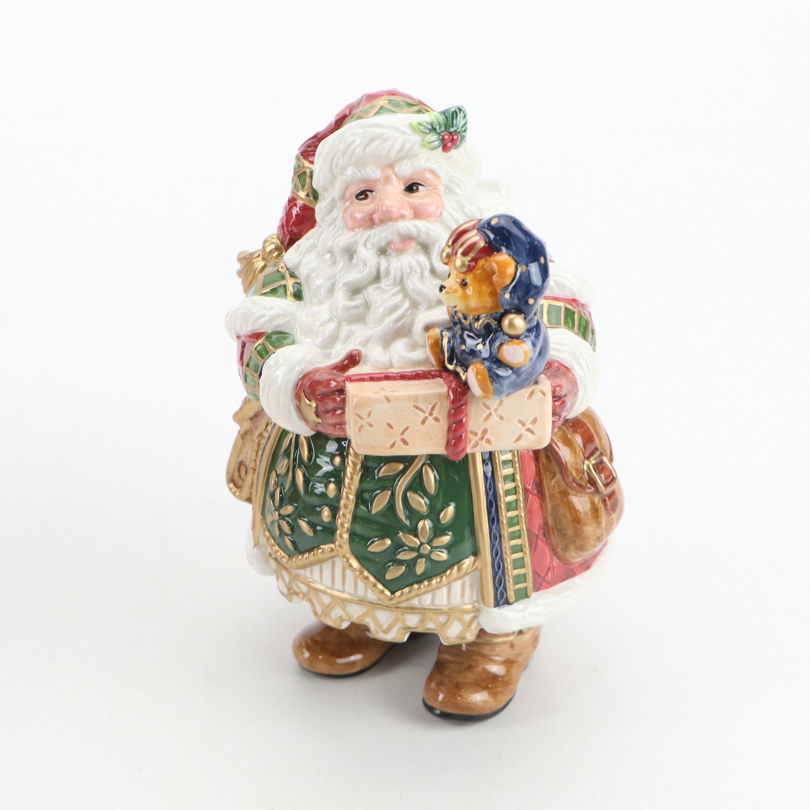 Fitz & Floyd "Jolly Ole St. Nick" Resin and Ceramic Musical Figurines
