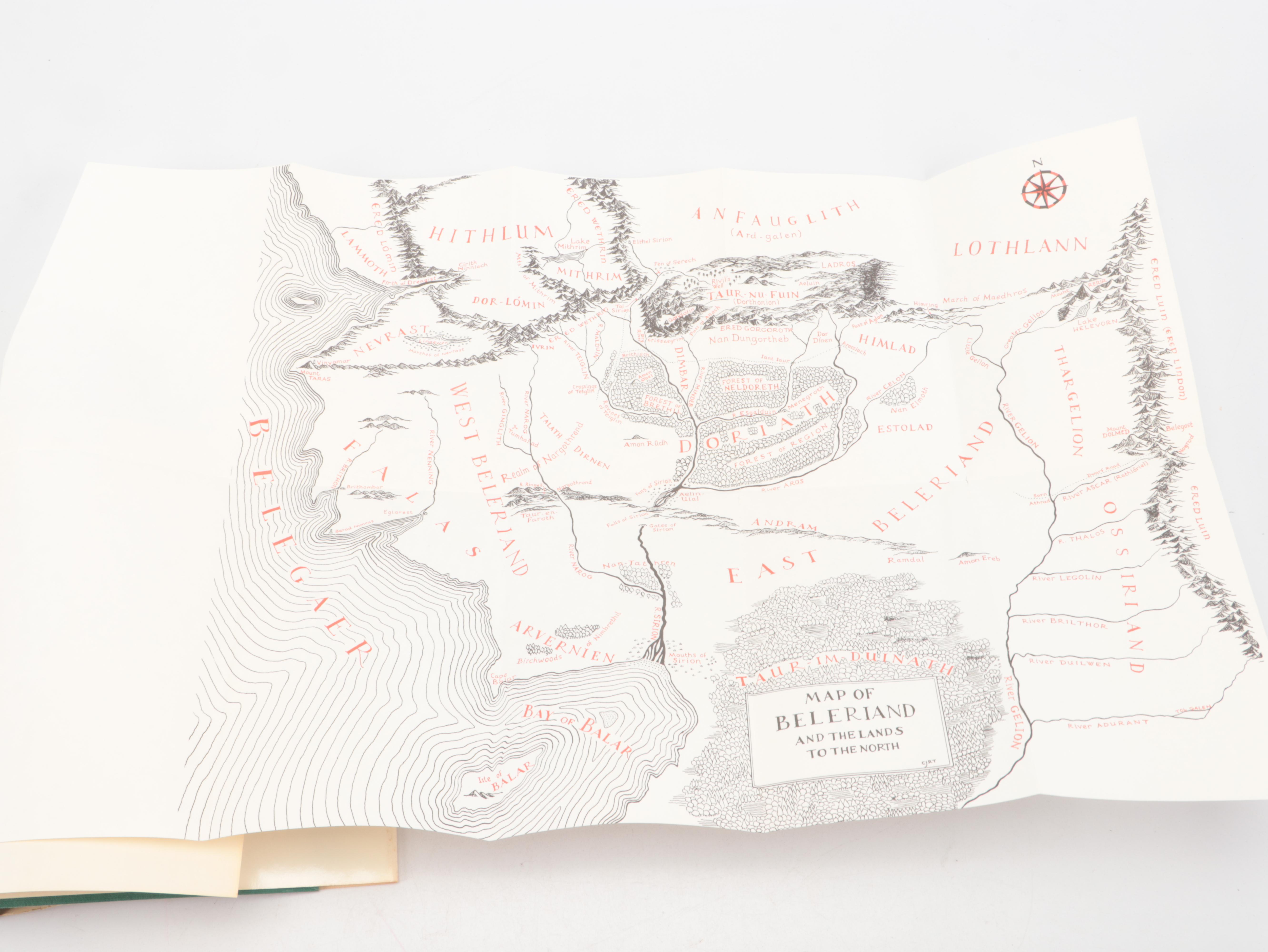 First American Edition "The Silmarillion" by J. R. R. Tolkien with Map, 1977