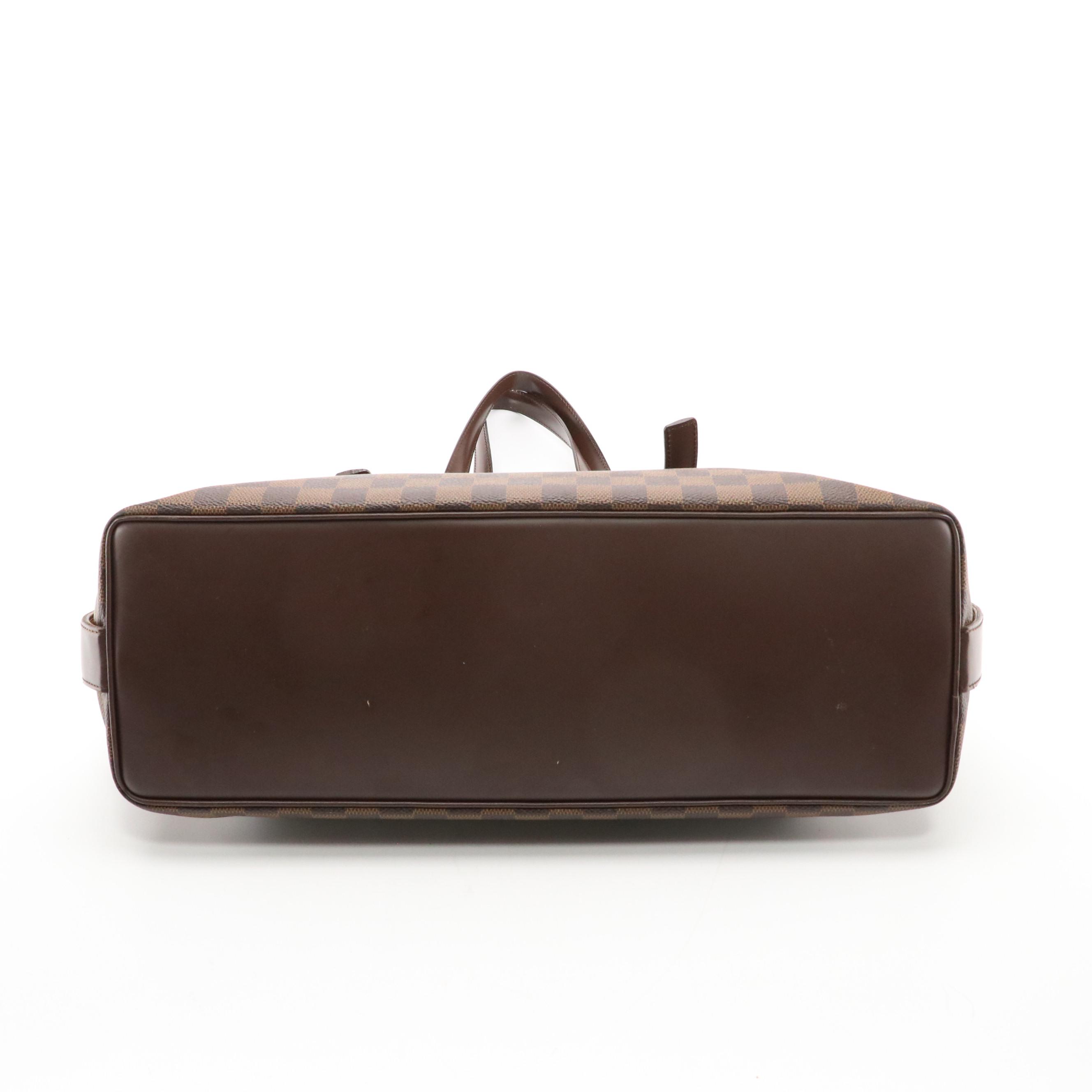 Louis Vuitton Chelsea Tote in Damier Ebene Canvas and Brown Leather