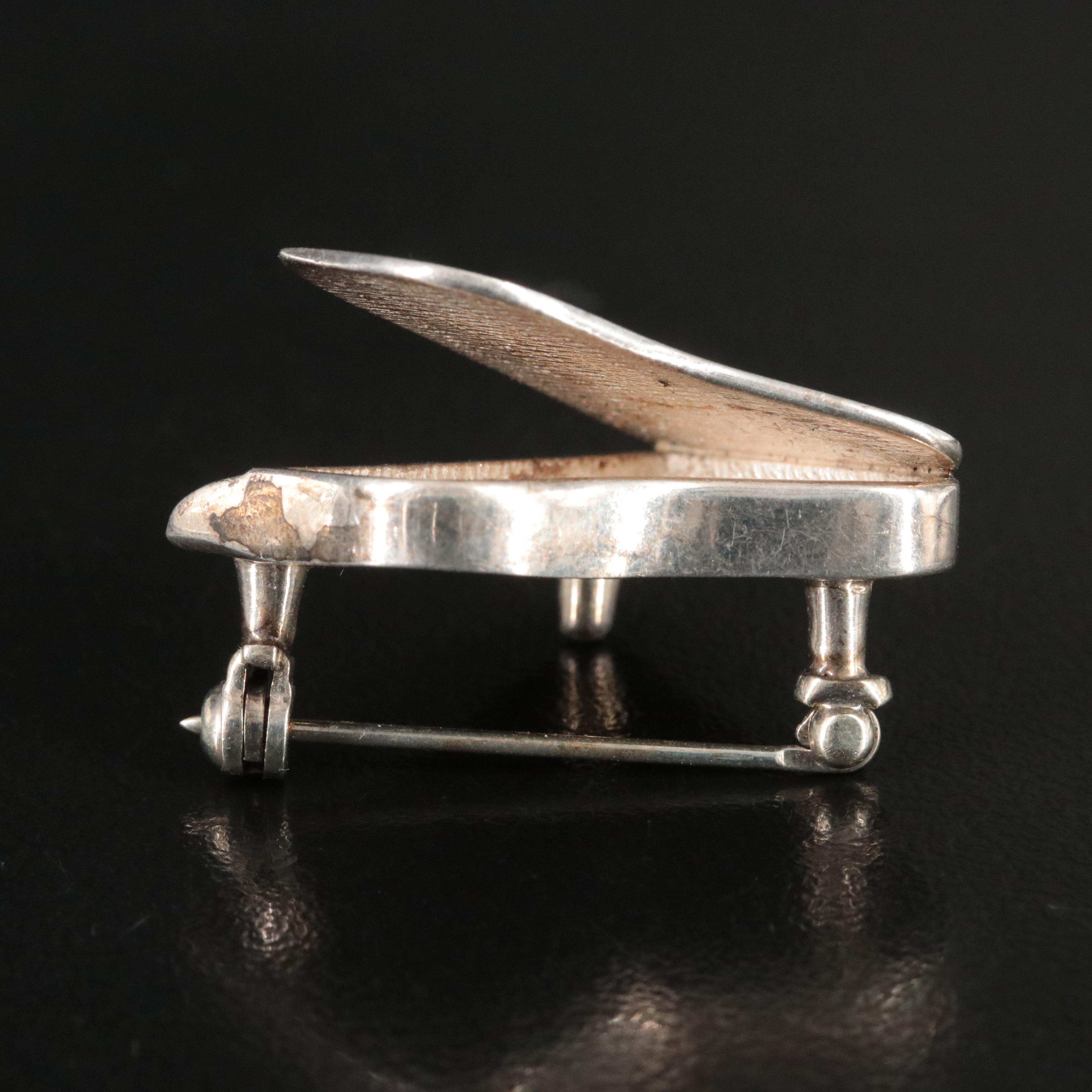 Mexican Sterling Piano Brooch