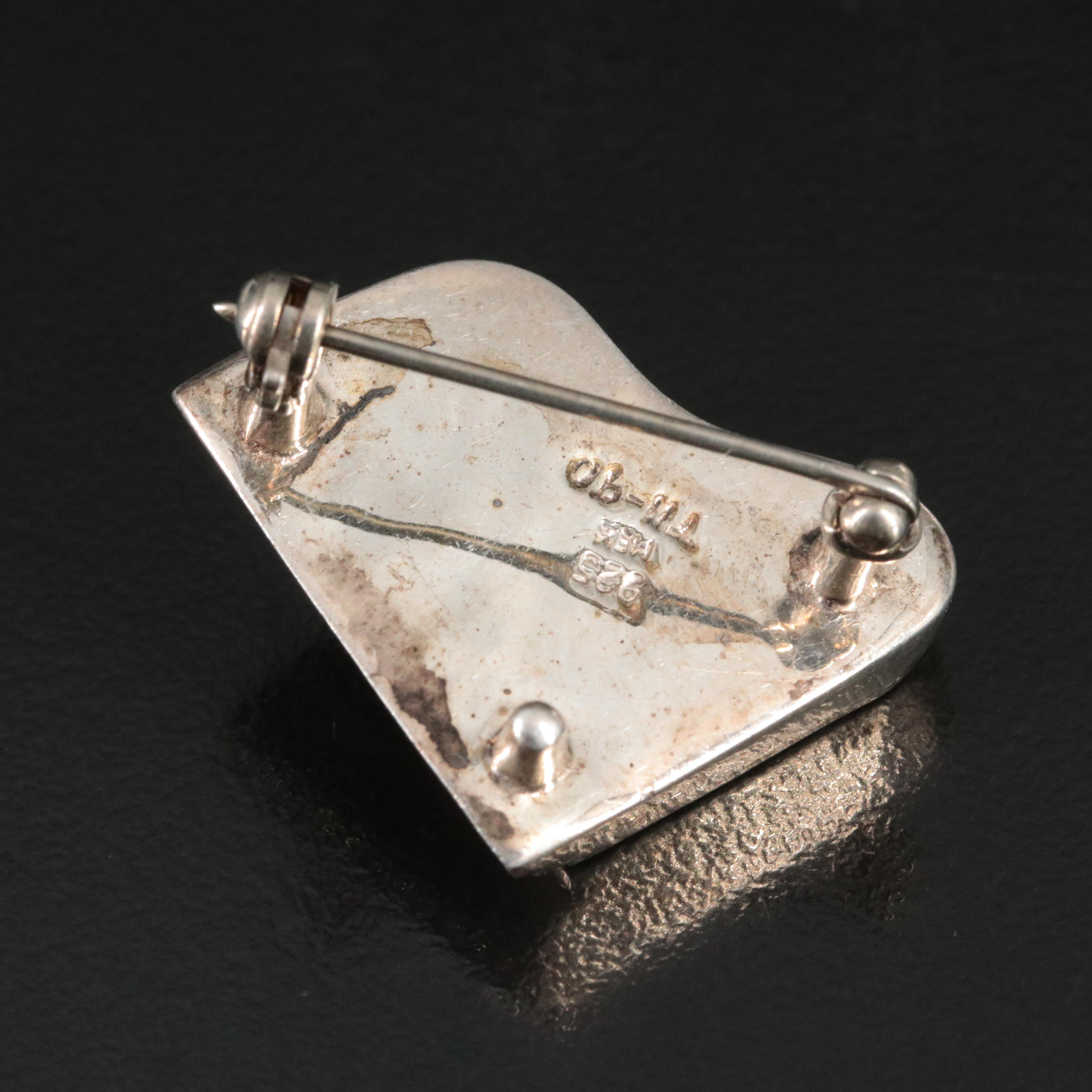 Mexican Sterling Piano Brooch