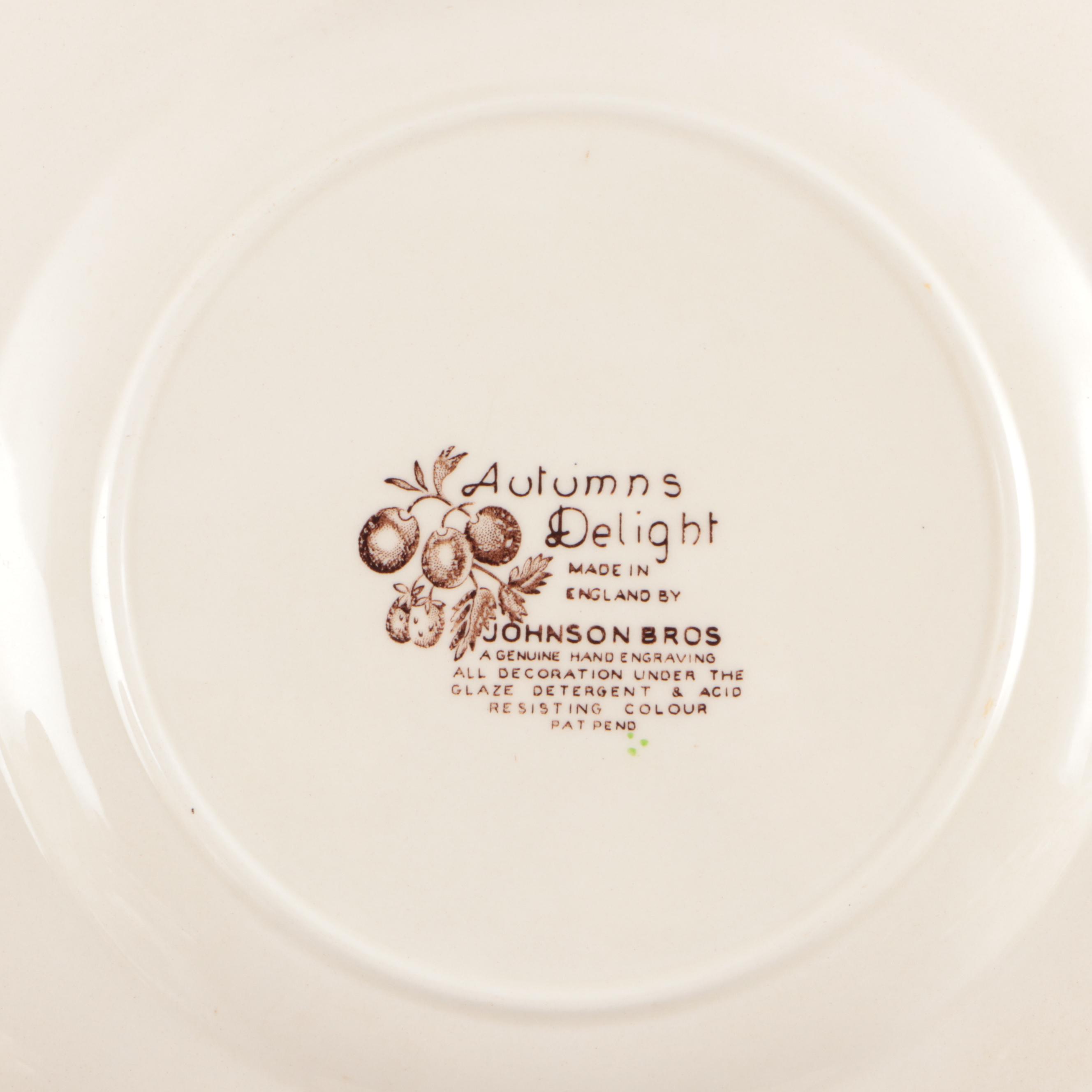 Johnson Bros. "Autumn's Delight" Porcelain Tableware, Late 20th Century