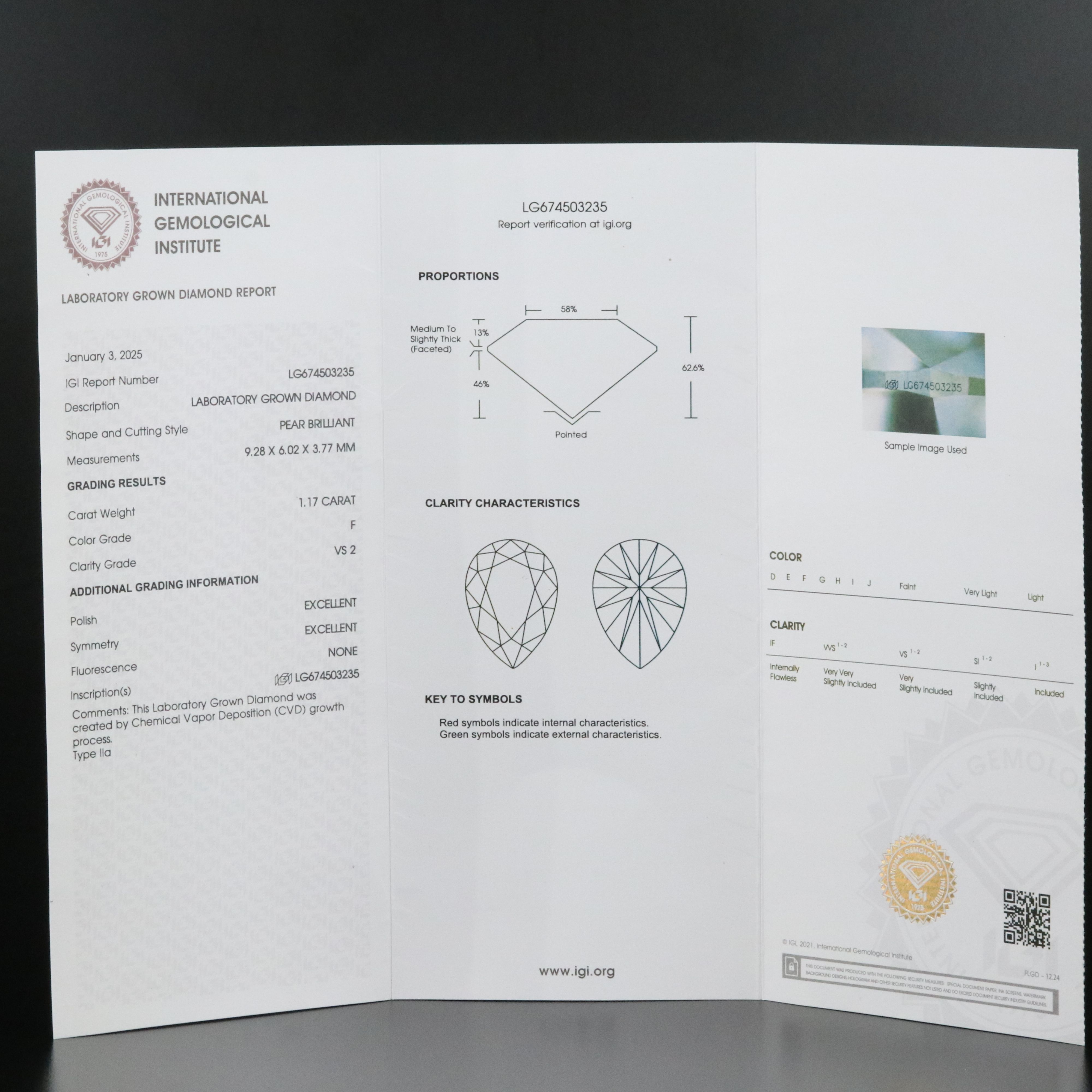 14K 2.45 CTW Lab Grown Diamond Stud Earrings with IGI Reports