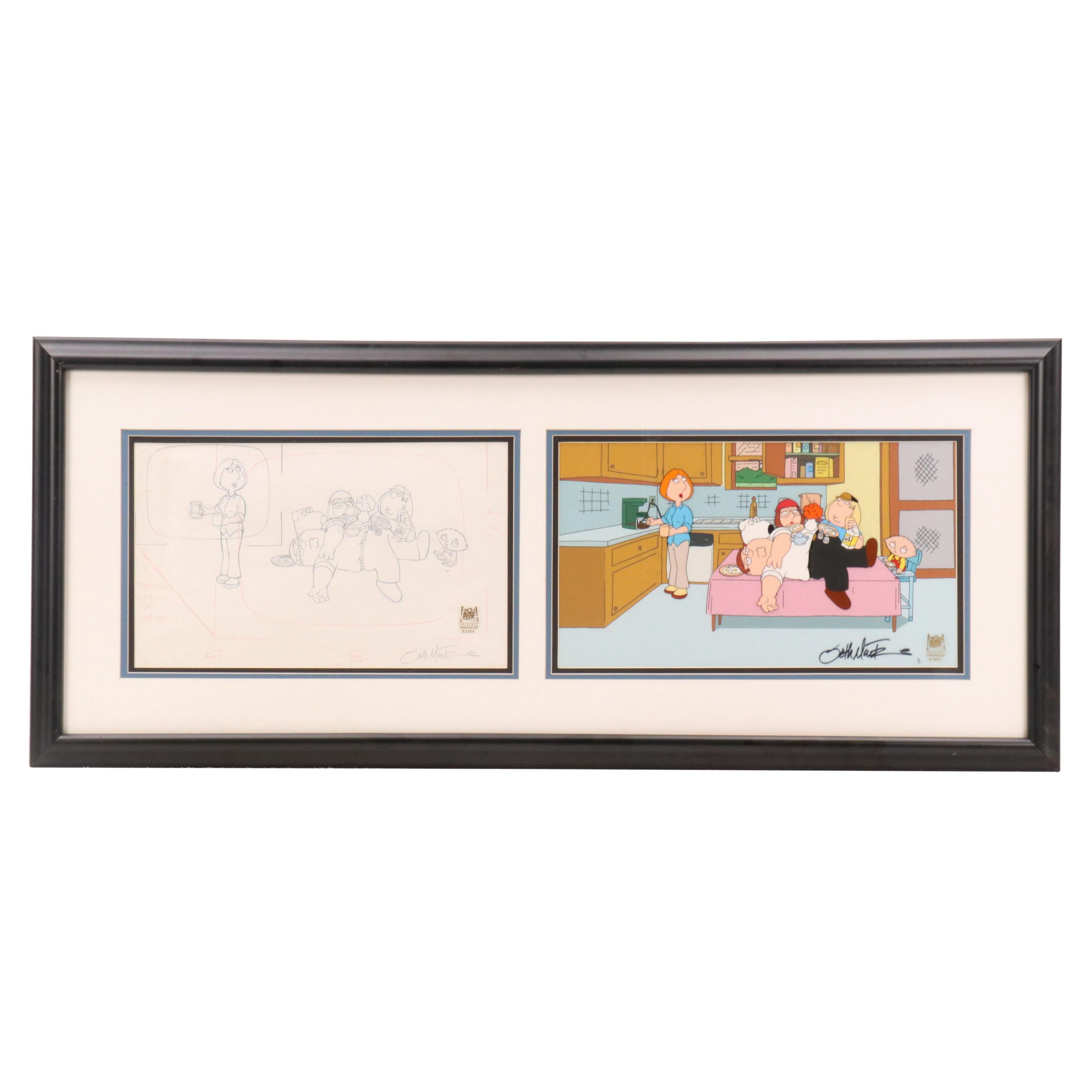 Seth MacFarlane Hand-Painted "Family Guy" Animation Cel and Production Art