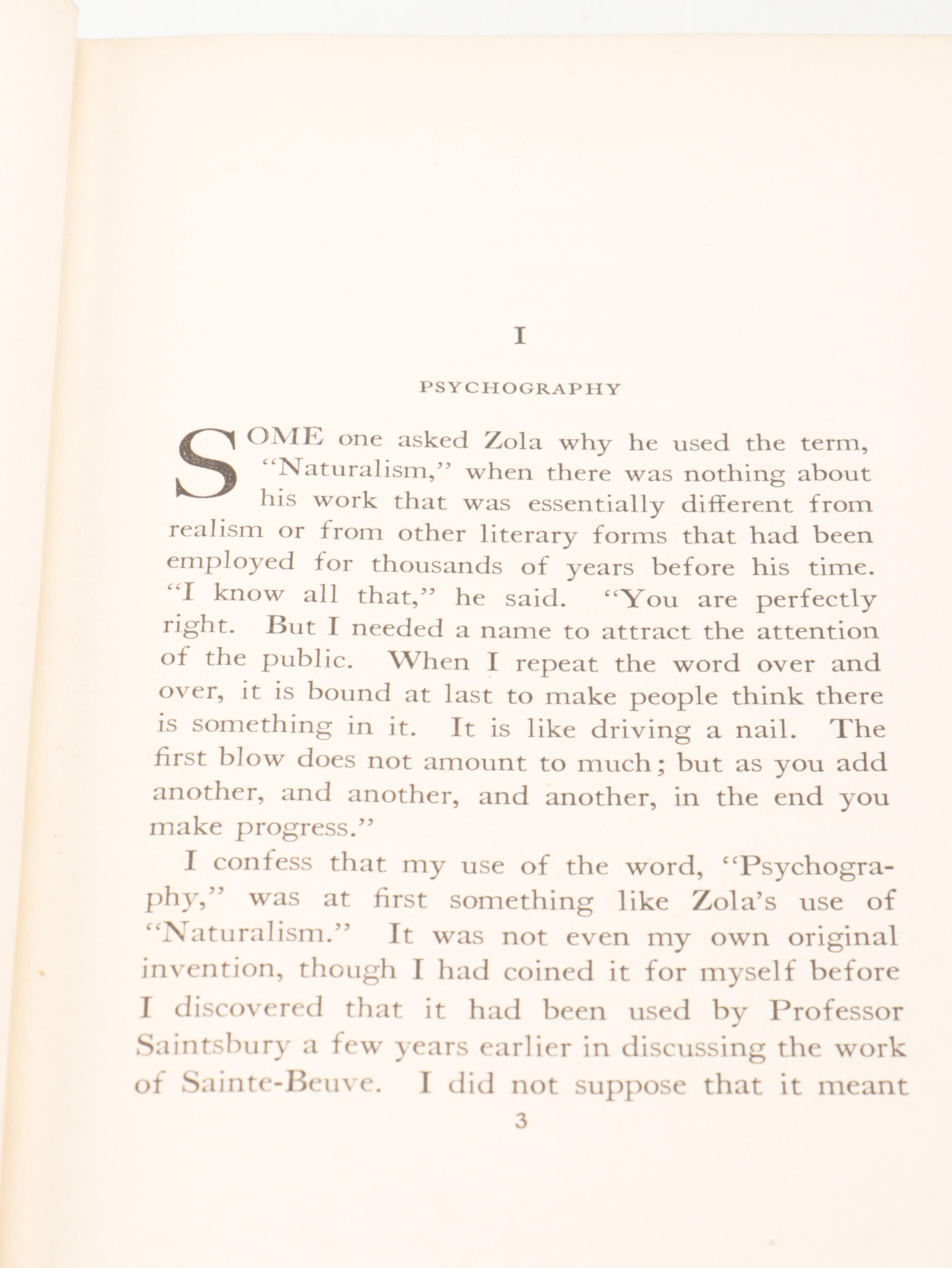First Edition "A Naturalist of Souls" by Gamaliel Bradford, 1917