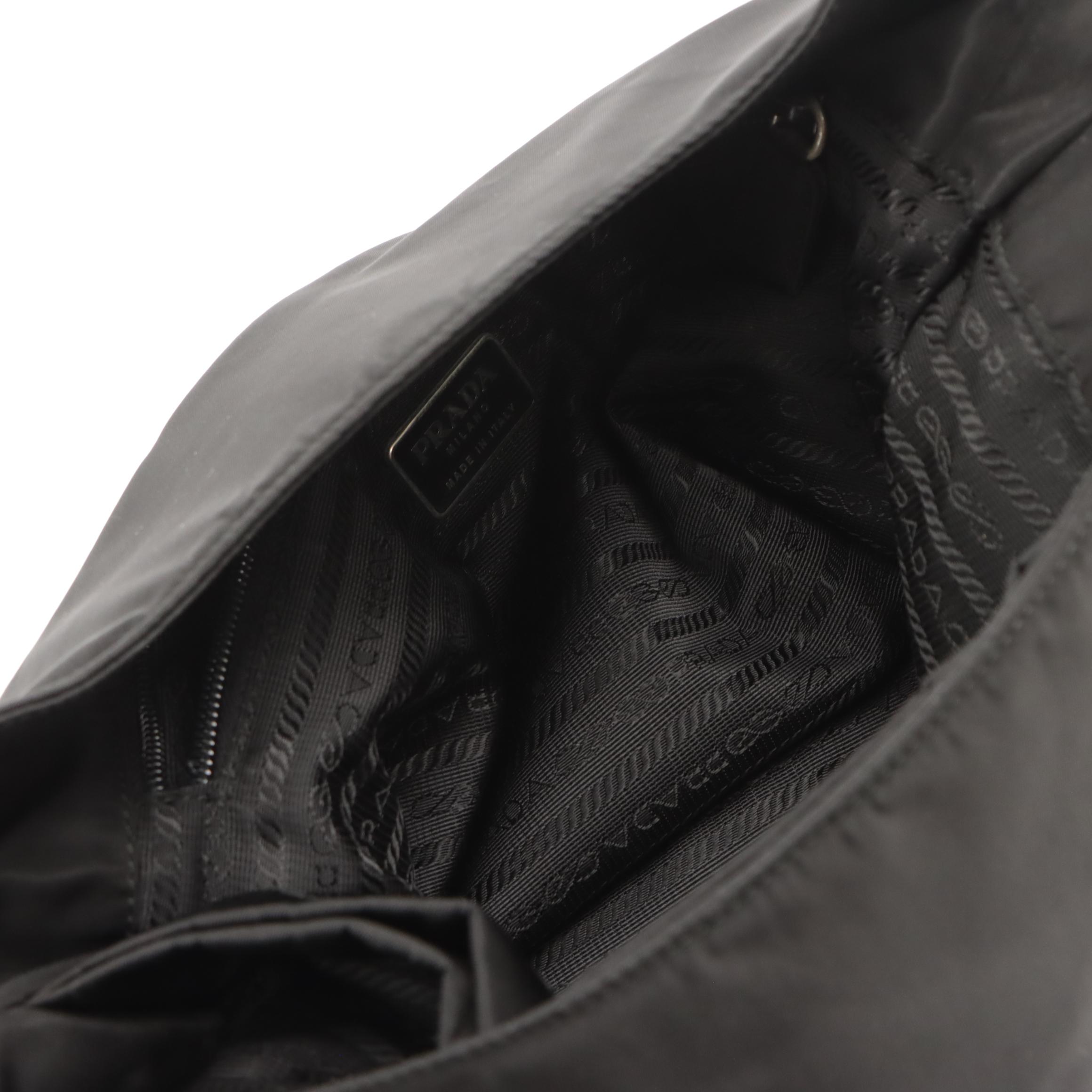 Prada Black Tessuto Nylon Top Handle Tote Bag with Acrylic Handle