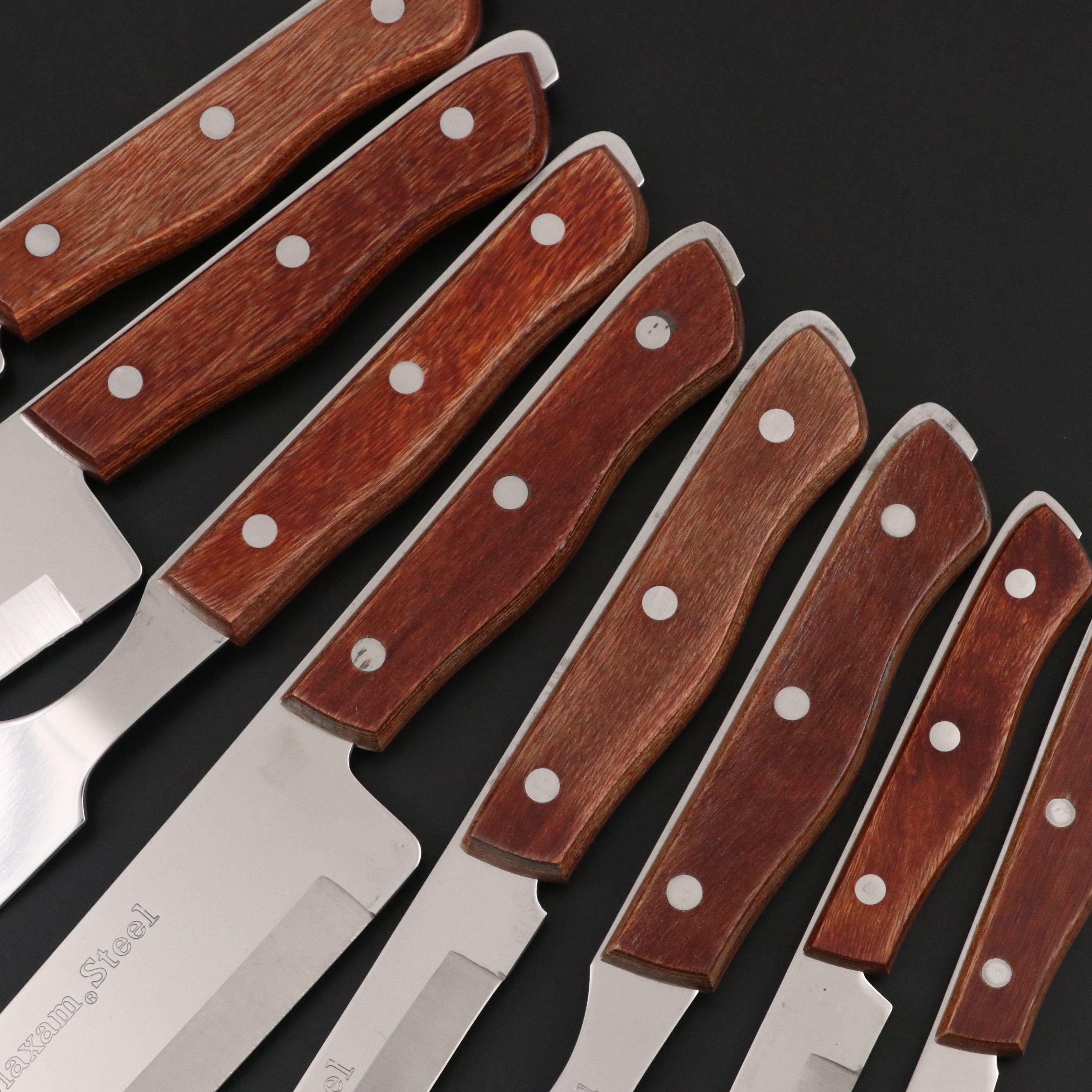 Maxam Steel Stainless Steel and Wood Handled Carving Sets