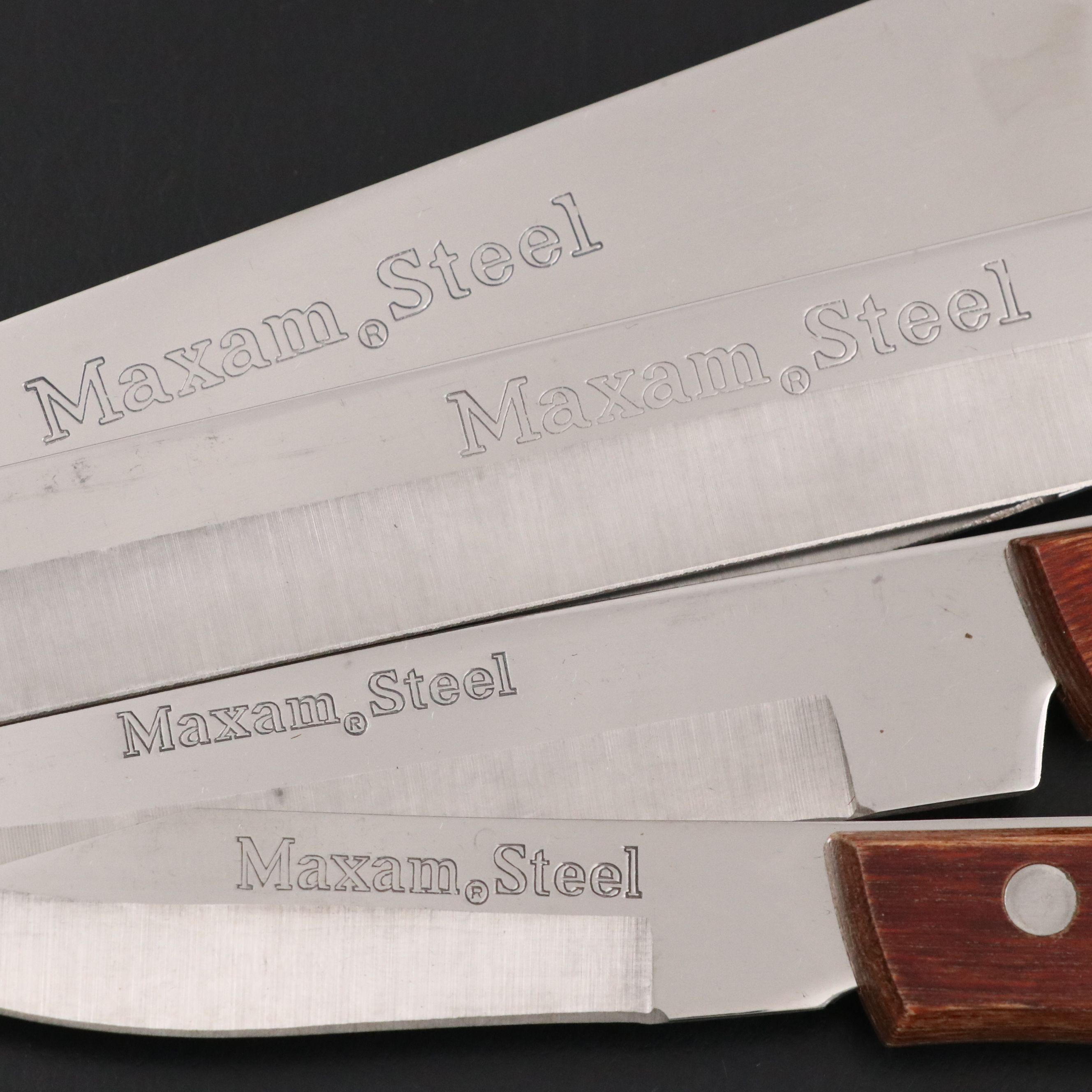 Maxam Steel Stainless Steel and Wood Handled Carving Sets