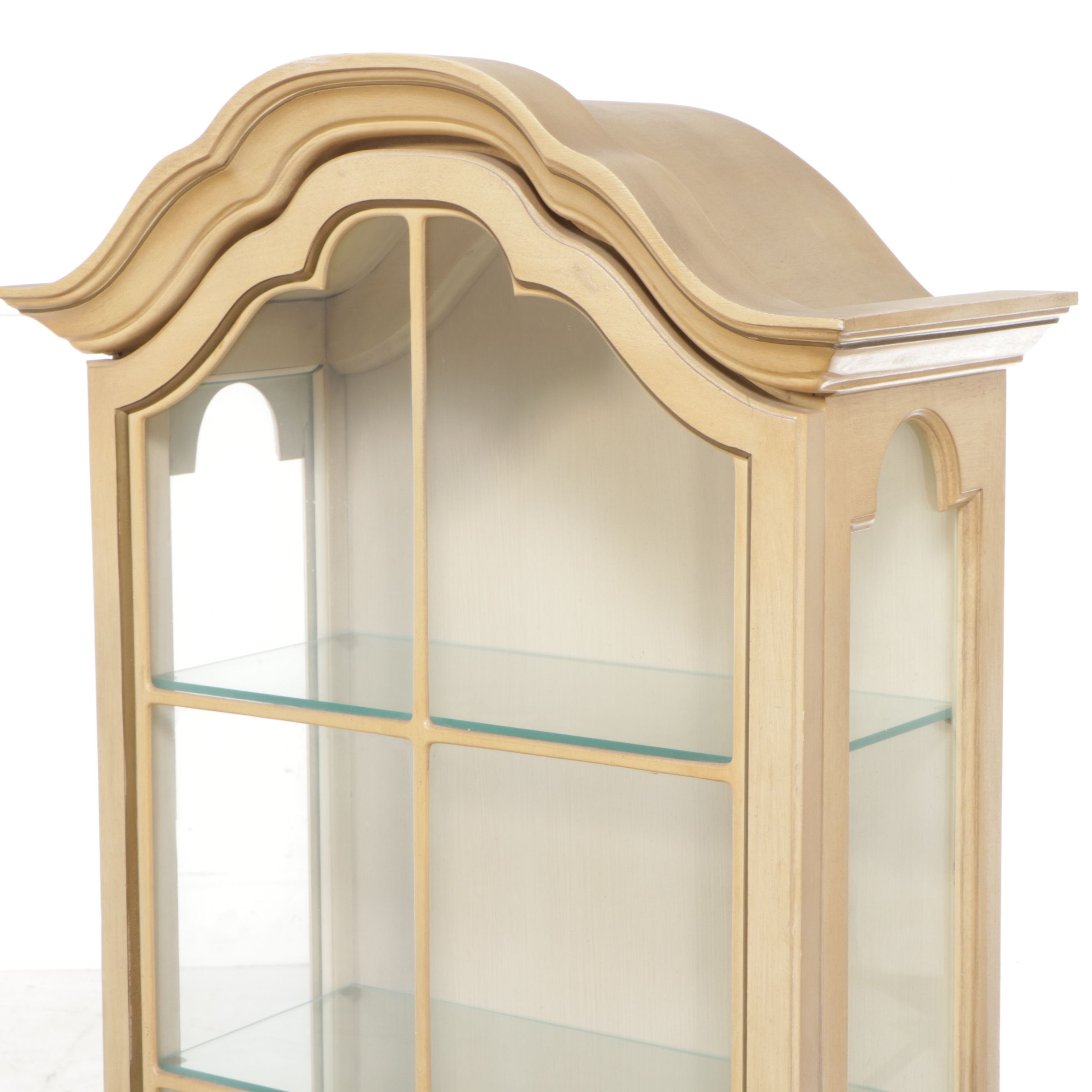 Brandt French Provincial Style Painted Wood Illuminated Curio Cabinet