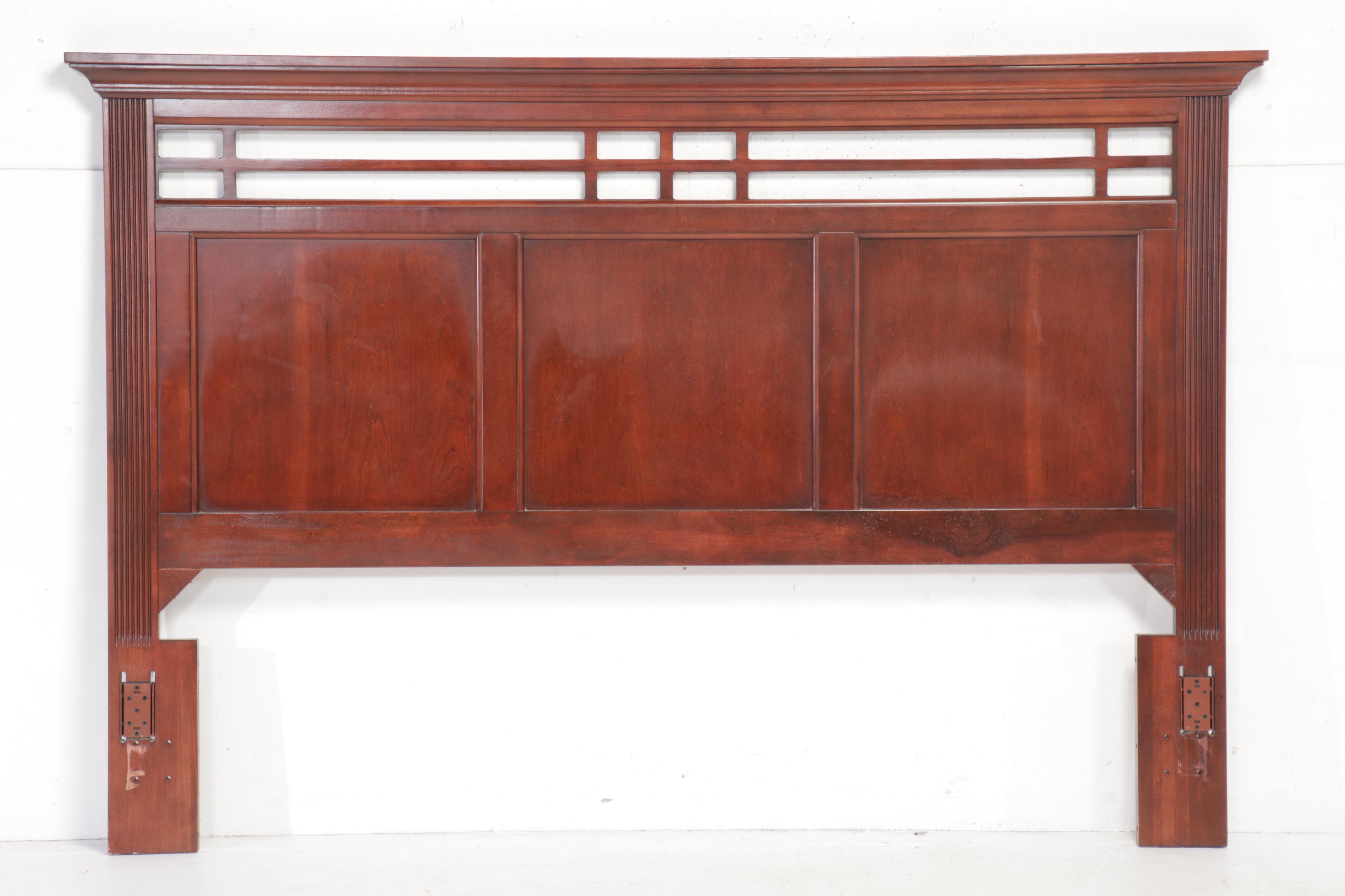 American Arts & Crafts Style Cherry Finish King Size Headboard