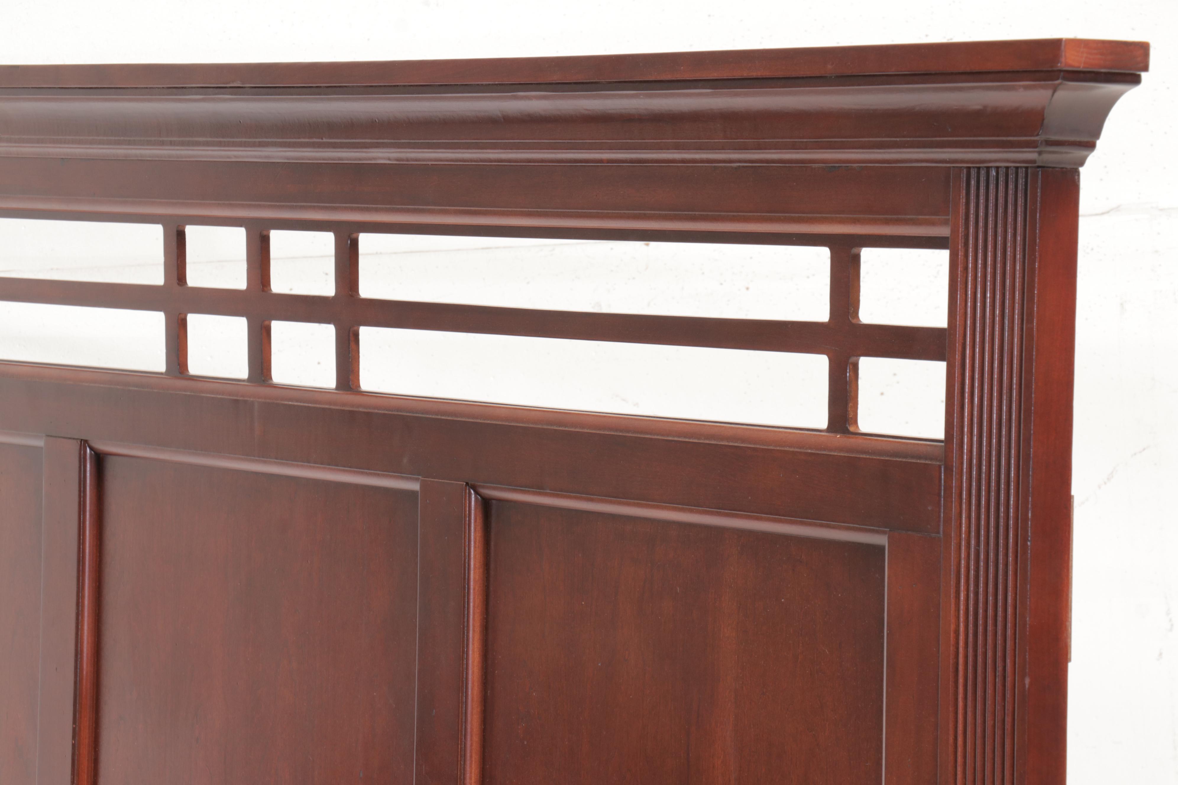 American Arts & Crafts Style Cherry Finish King Size Headboard