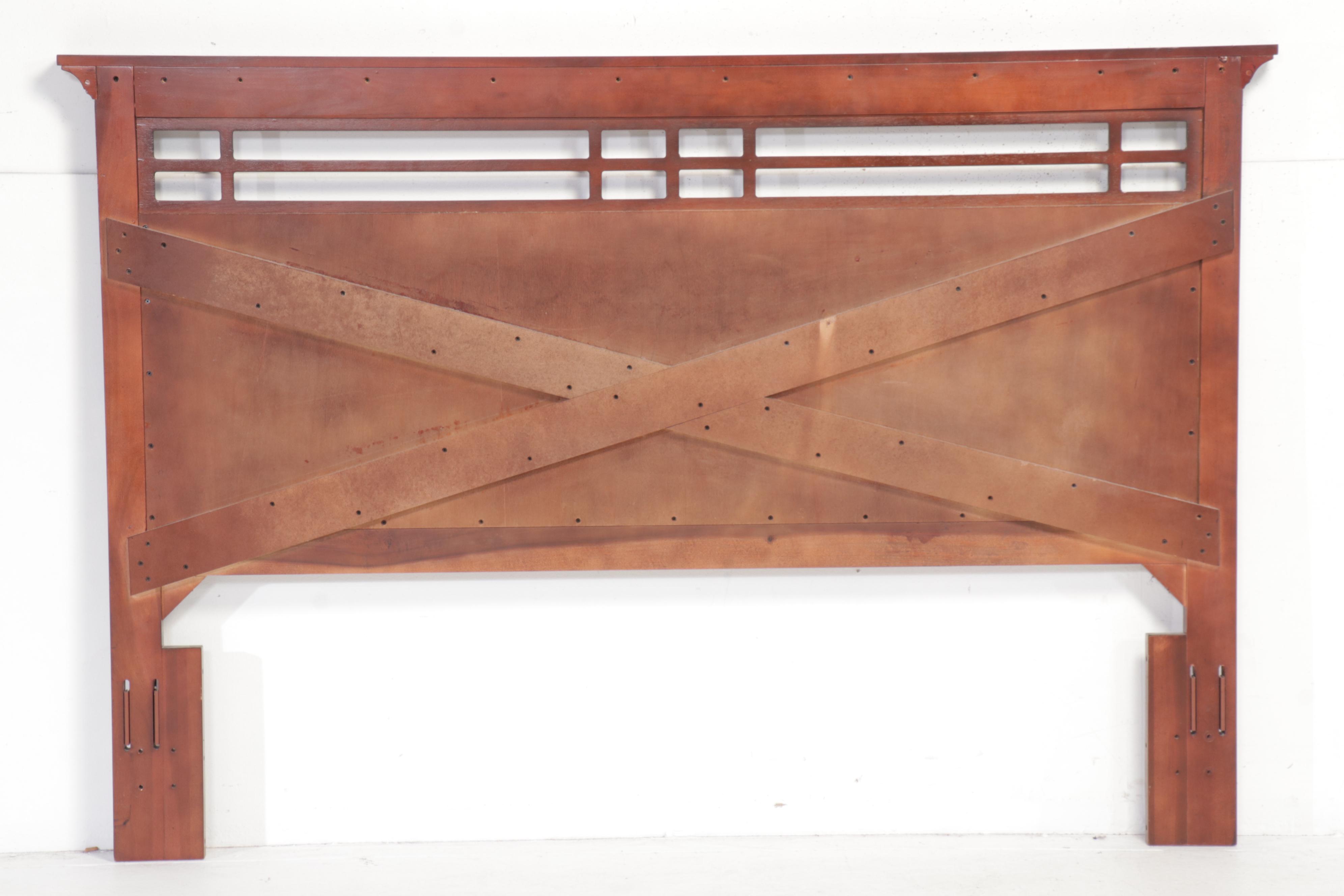 American Arts & Crafts Style Cherry Finish King Size Headboard