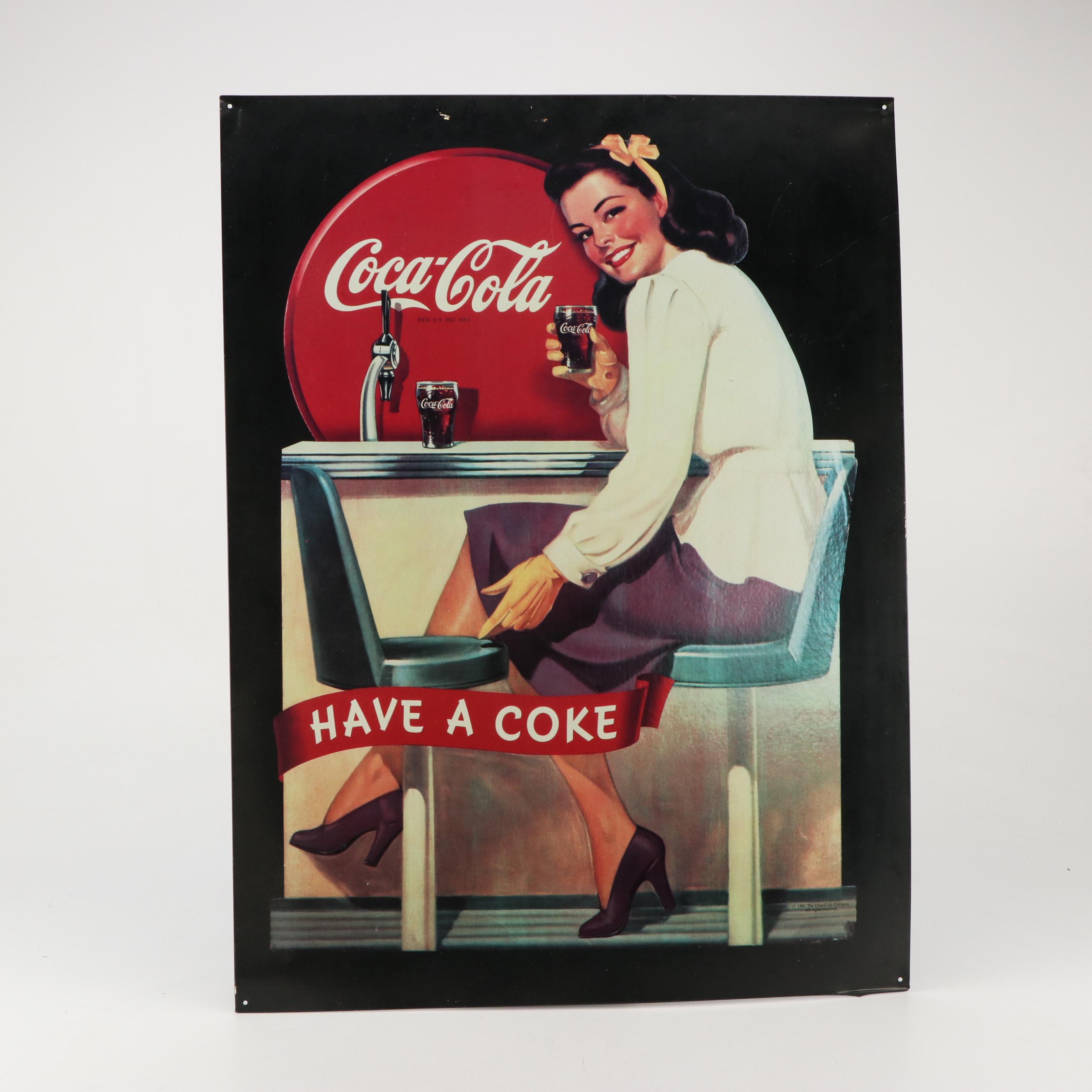 Pair of Coca-Cola Sydney Olympics Enamel Pins and Metal Signs