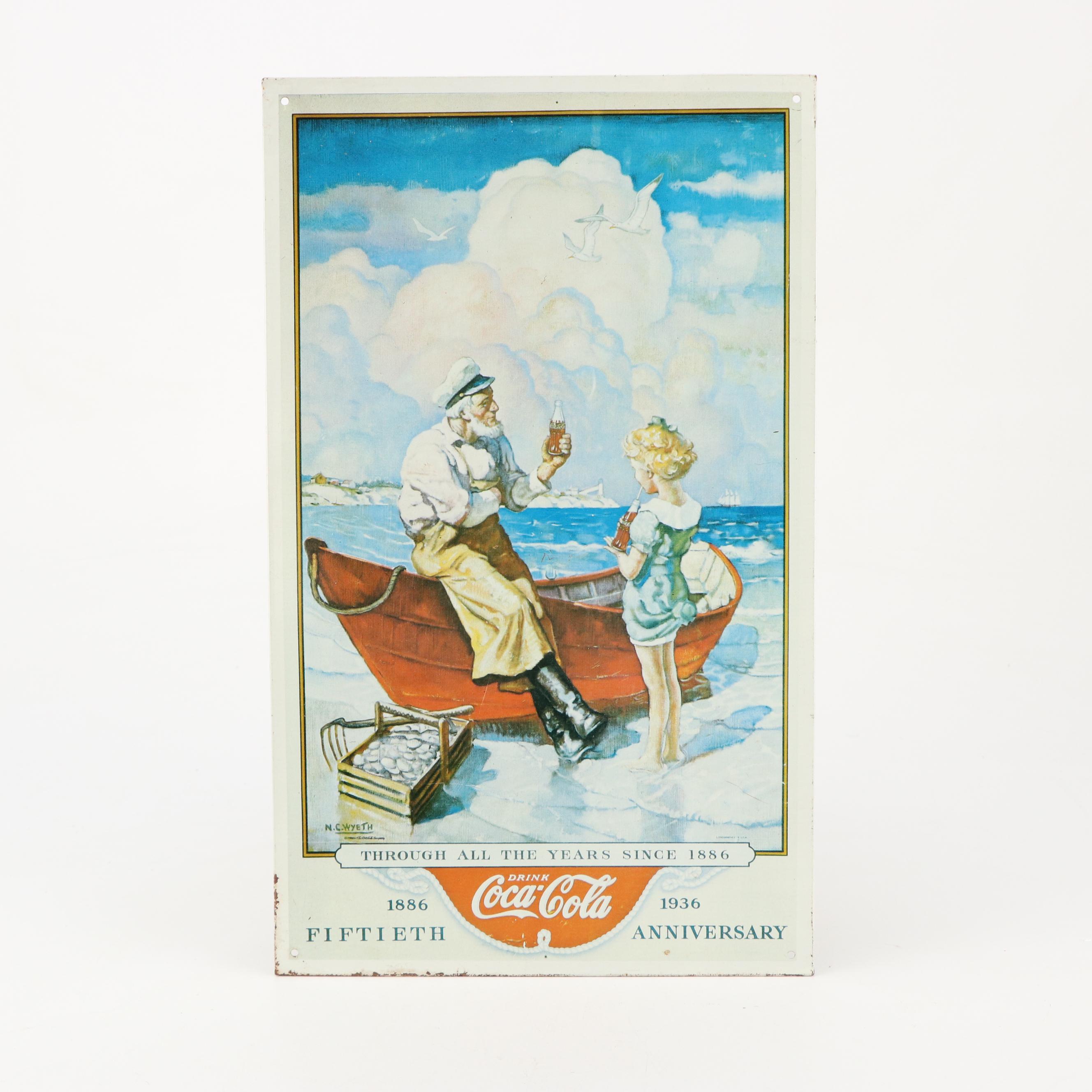 Pair of Coca-Cola Sydney Olympics Enamel Pins and Metal Signs