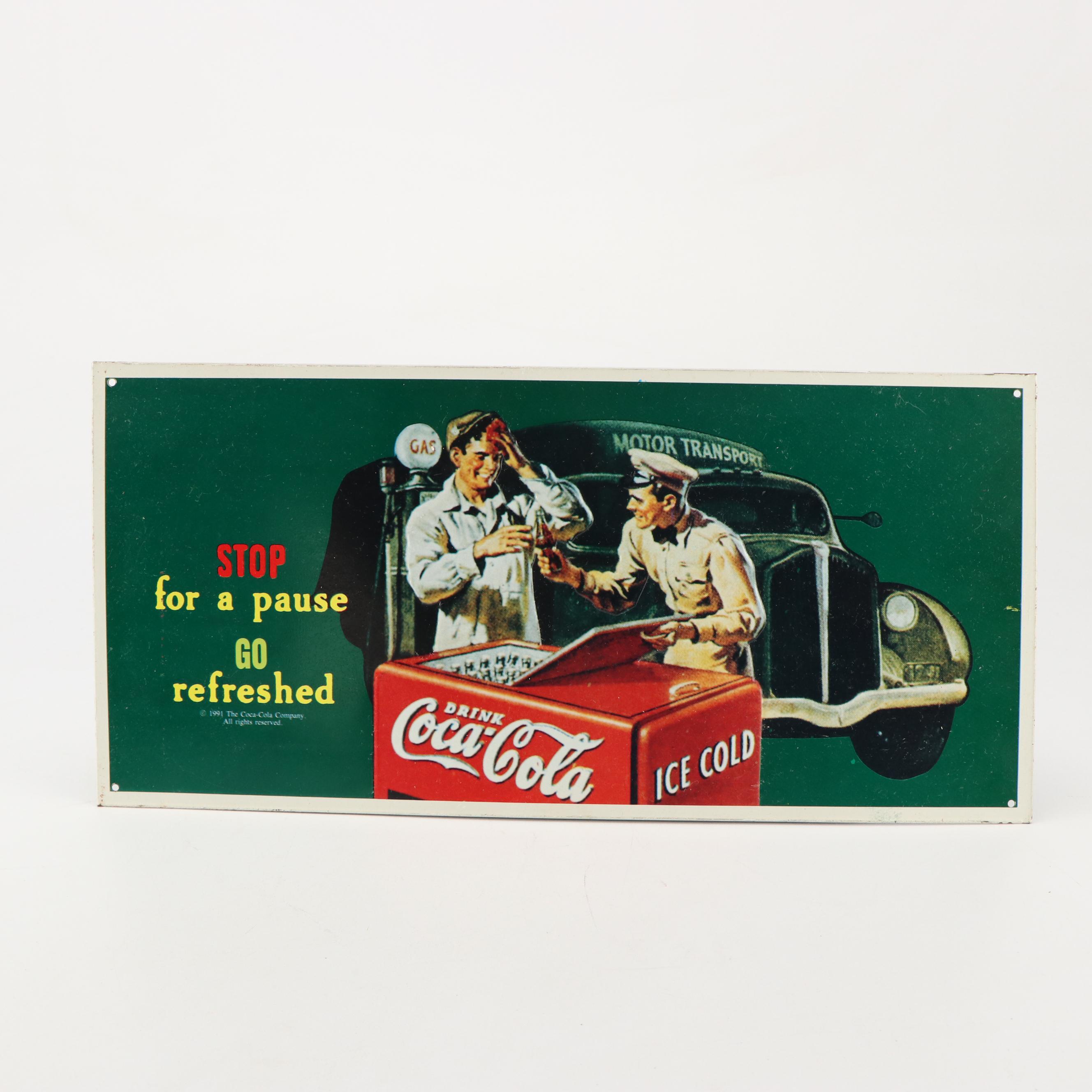 Pair of Coca-Cola Sydney Olympics Enamel Pins and Metal Signs