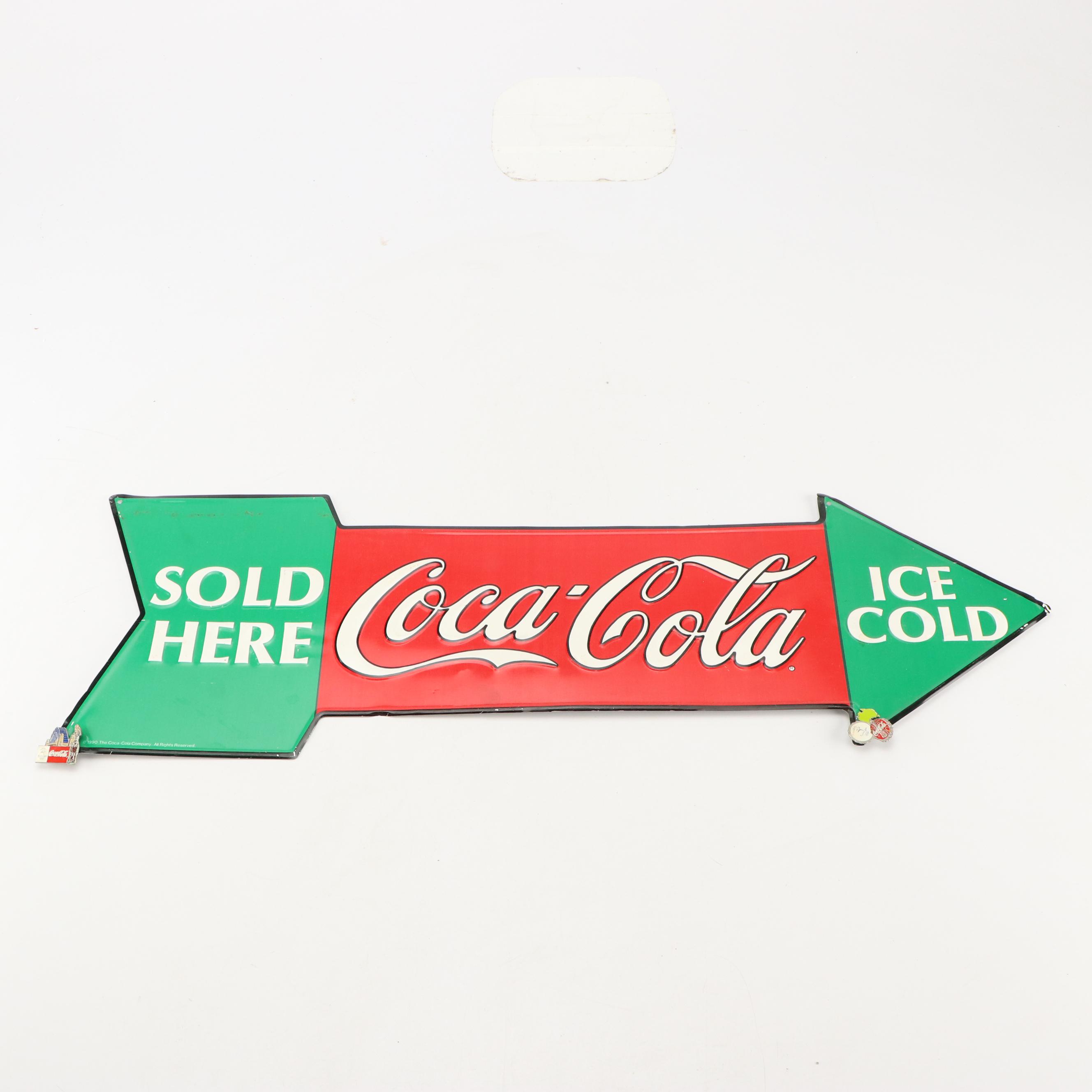 Pair of Coca-Cola Sydney Olympics Enamel Pins and Metal Signs