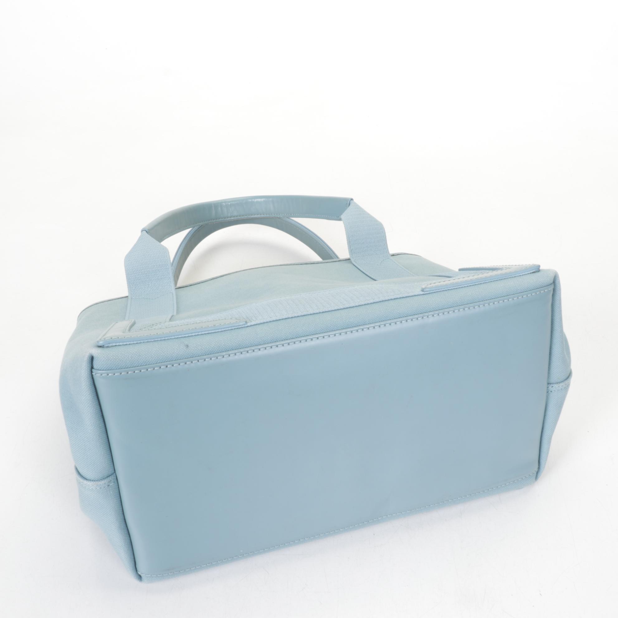 Balenciaga Cabas Tote Bag in Blue Canvas and Leather