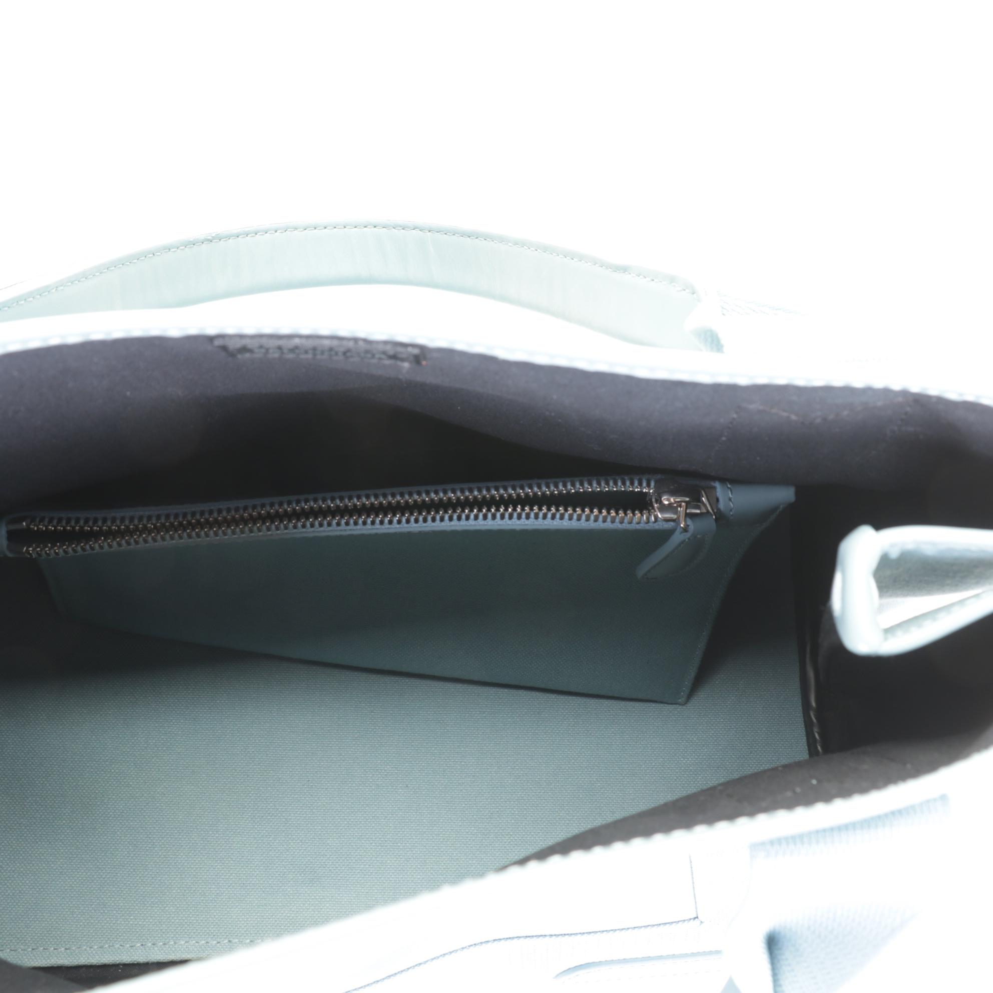 Balenciaga Cabas Tote Bag in Blue Canvas and Leather