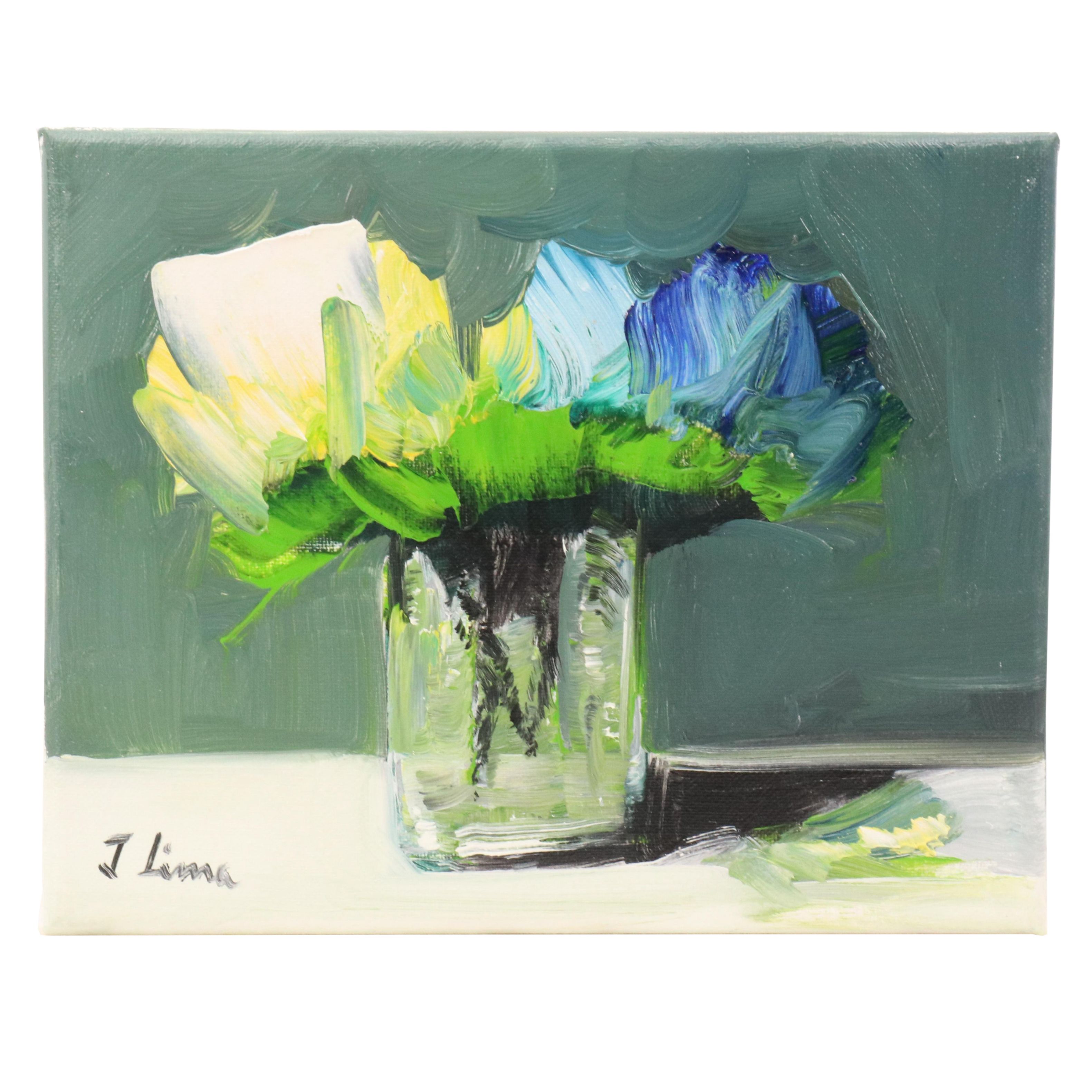 José M. Lima Floral Still Life Oil Painting, 2025