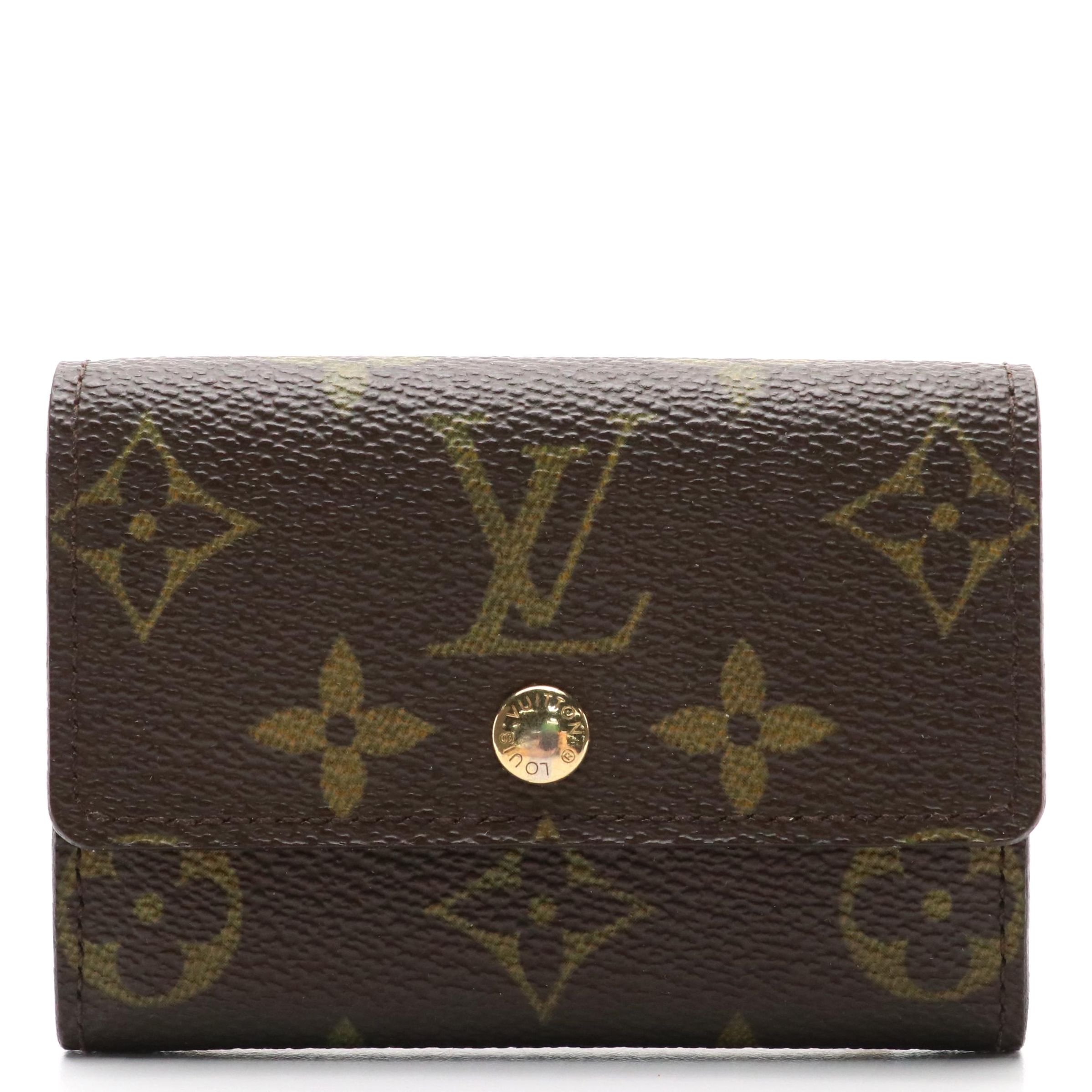 Louis Vuitton Compact Card Case in Monogram Canvas and Leather, With Box