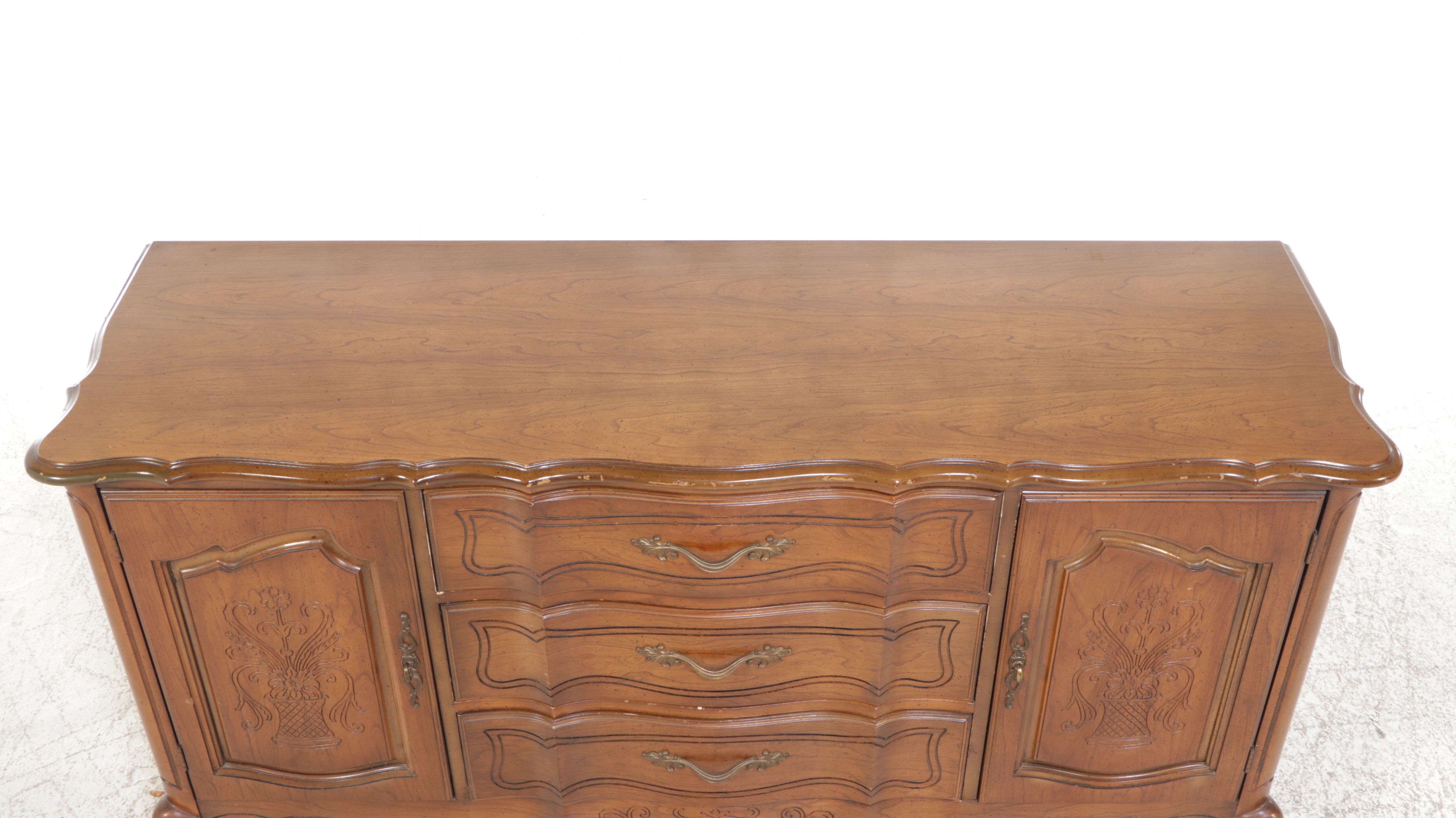 Pogue's Fine Furniture French Provincial Style Walnut Sideboard