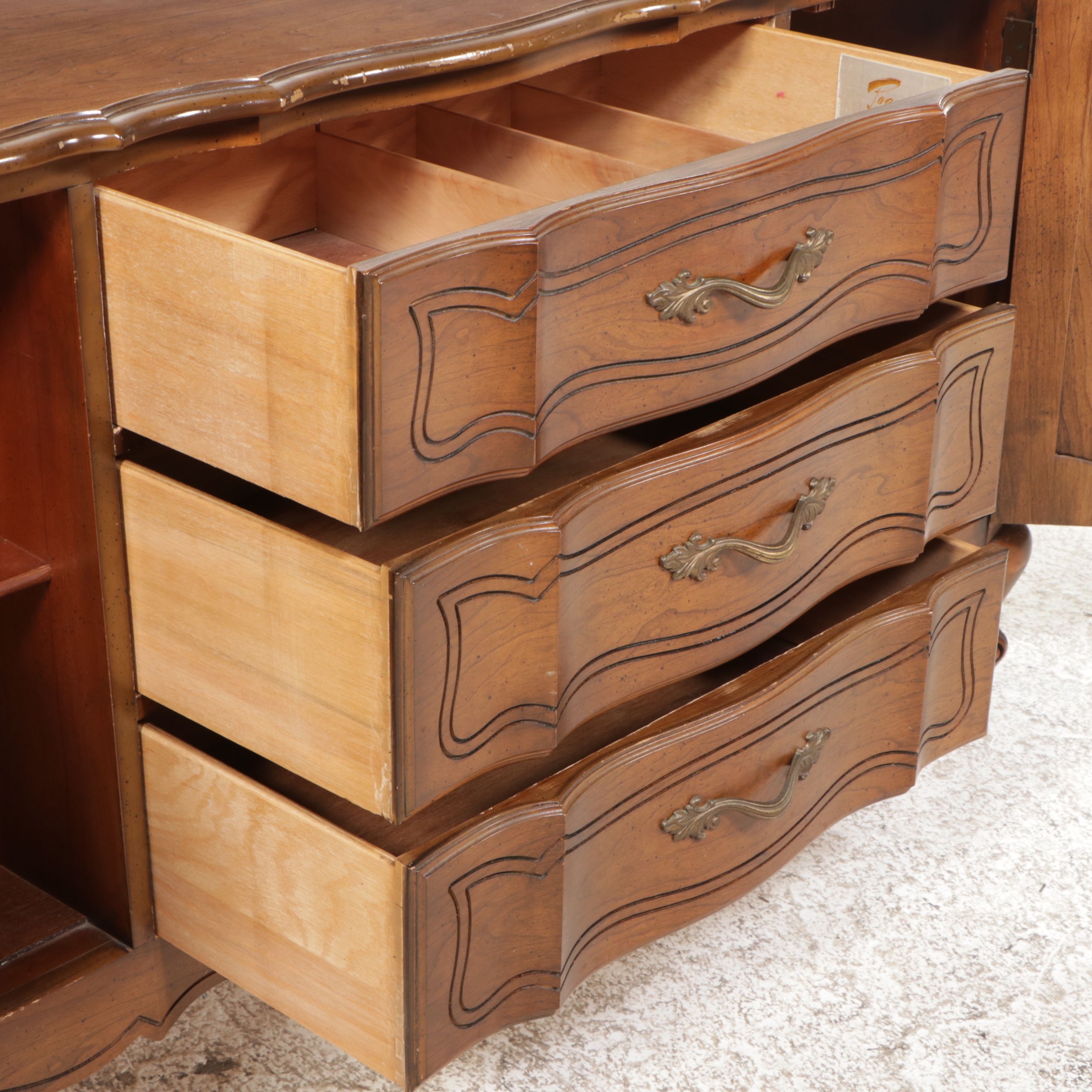 Pogue's Fine Furniture French Provincial Style Walnut Sideboard