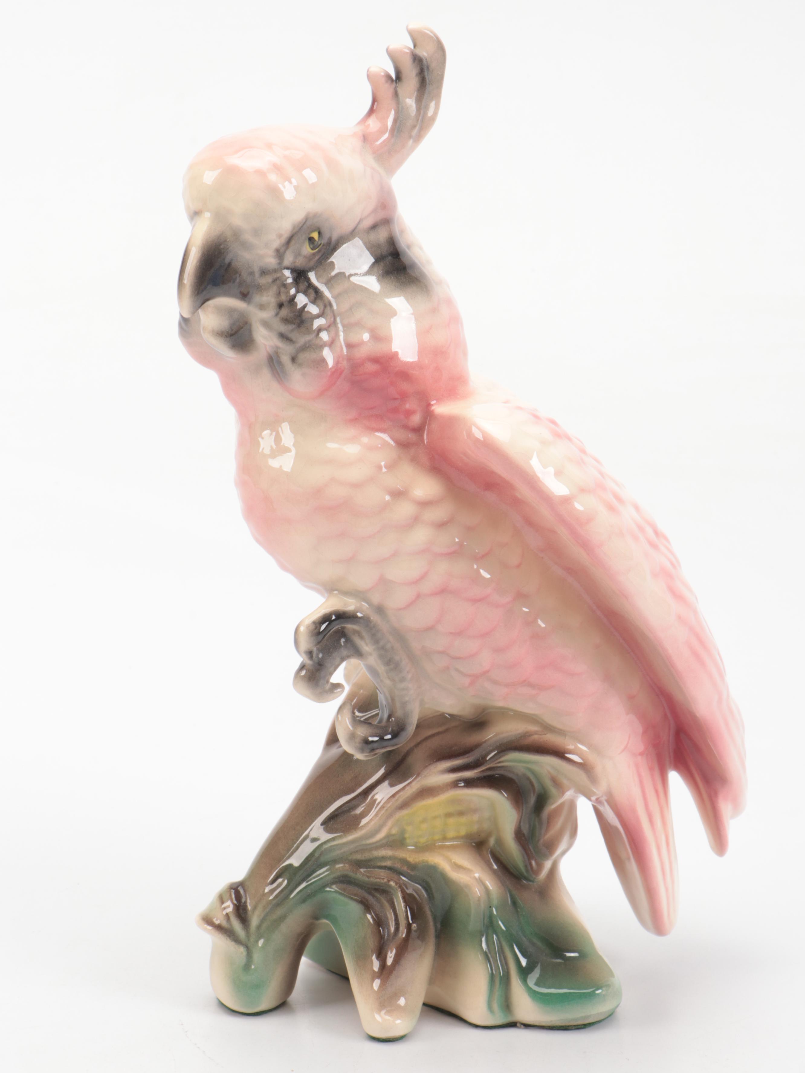 Hollywood Regency Style Ceramic Bird Figurines, Mid-20th Century