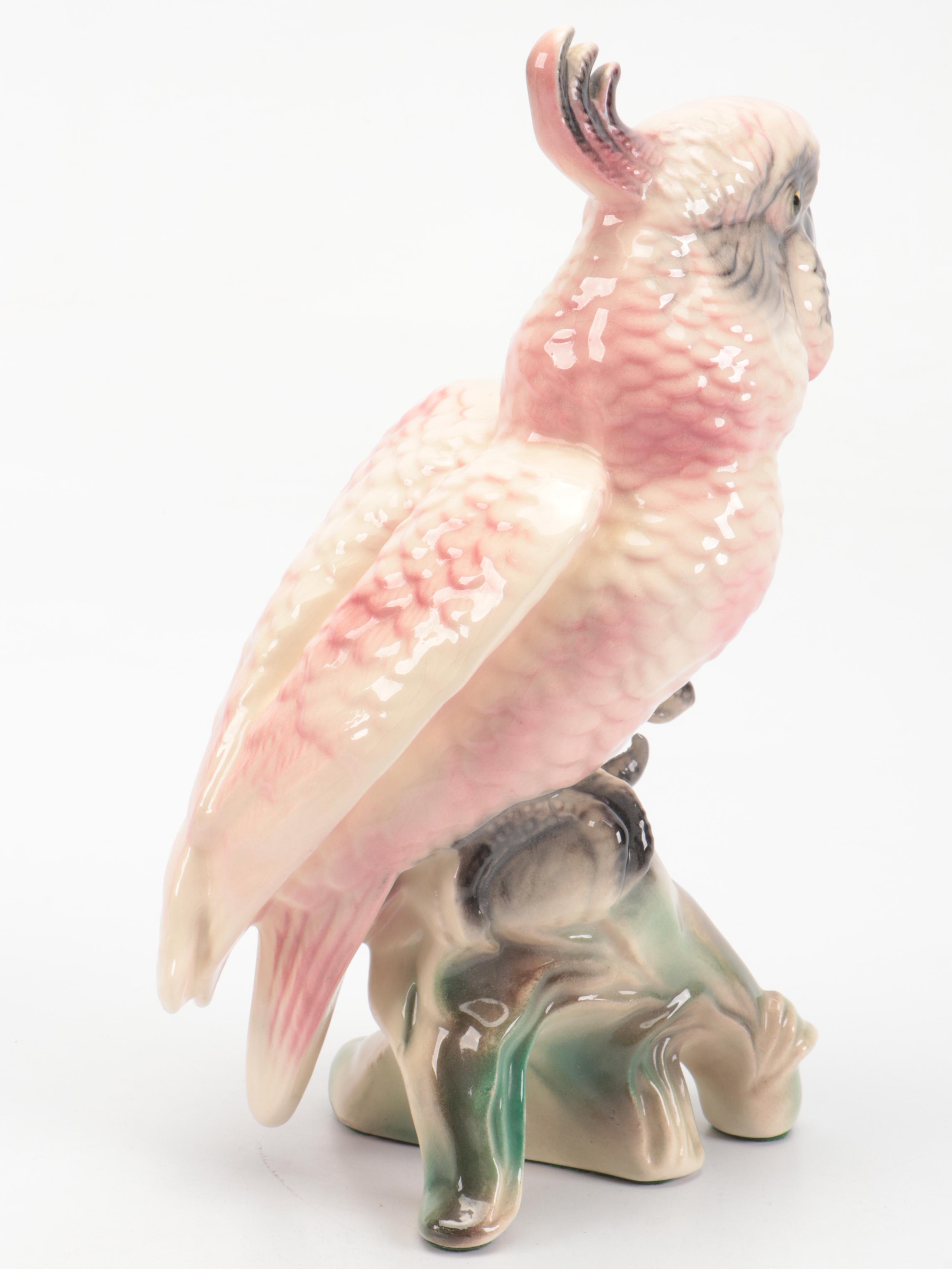 Hollywood Regency Style Ceramic Bird Figurines, Mid-20th Century