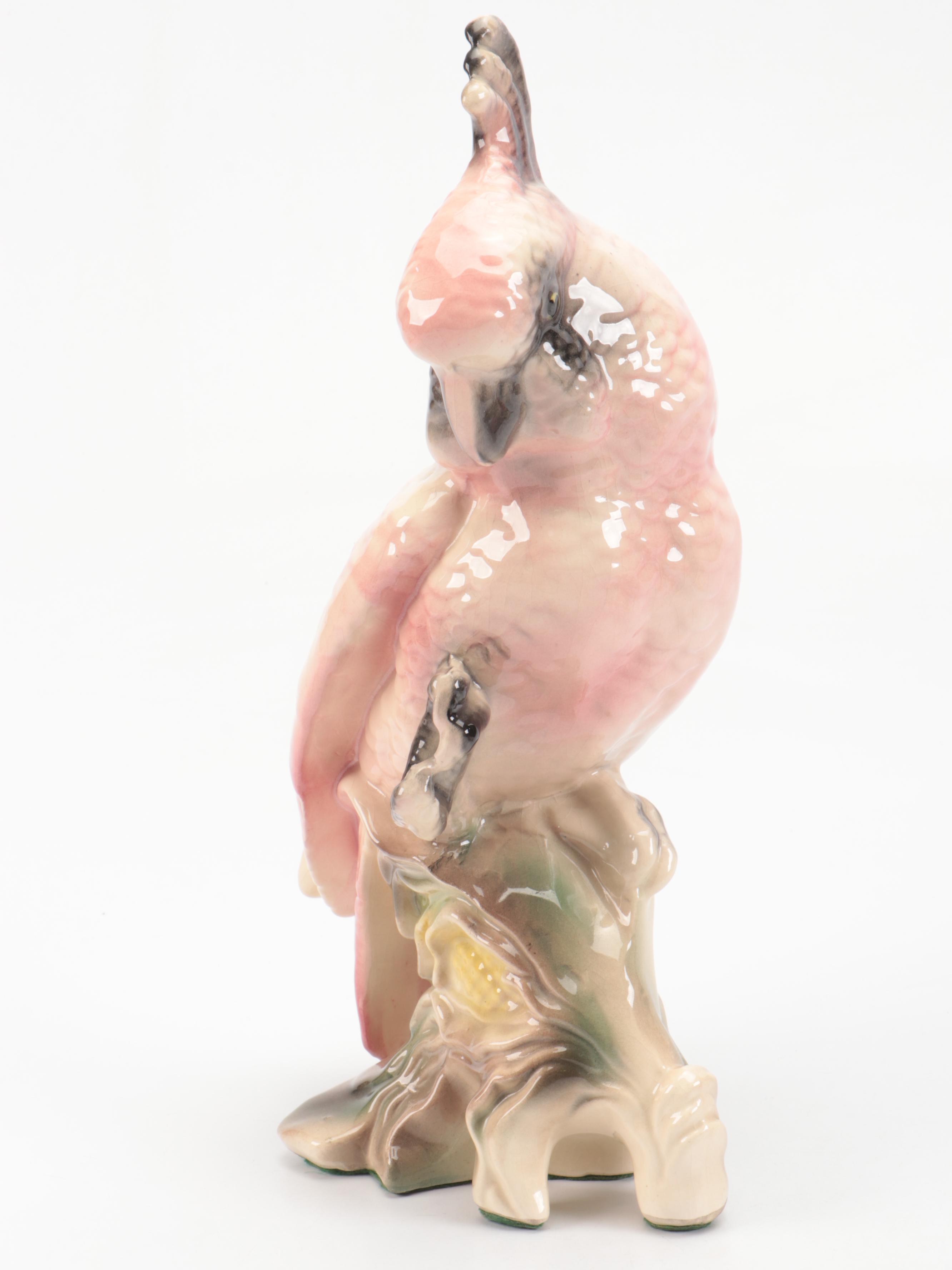 Hollywood Regency Style Ceramic Bird Figurines, Mid-20th Century
