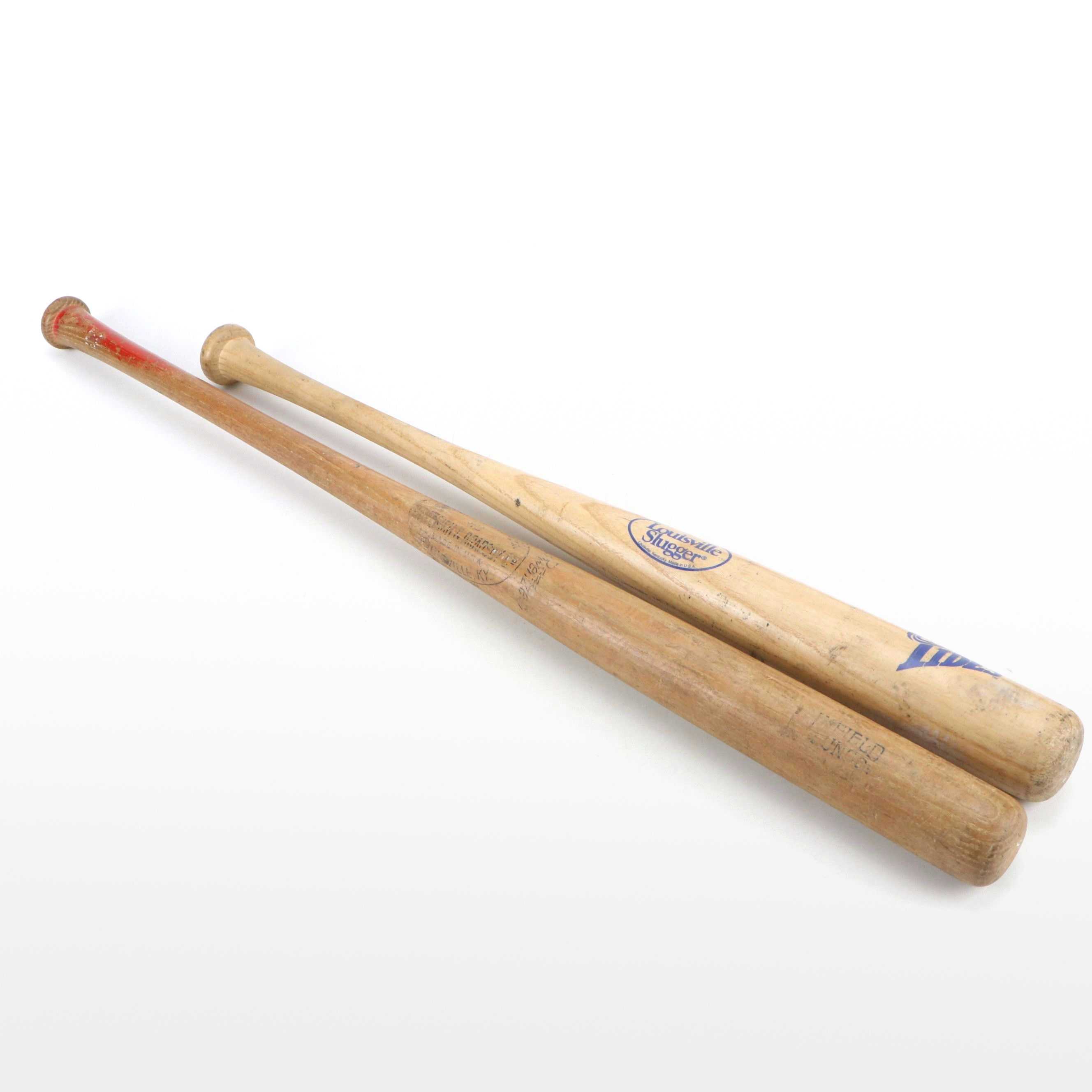 Hillerich & Bradsby Louisville Slugger Baseball Bats, Mid-Late 20th Century