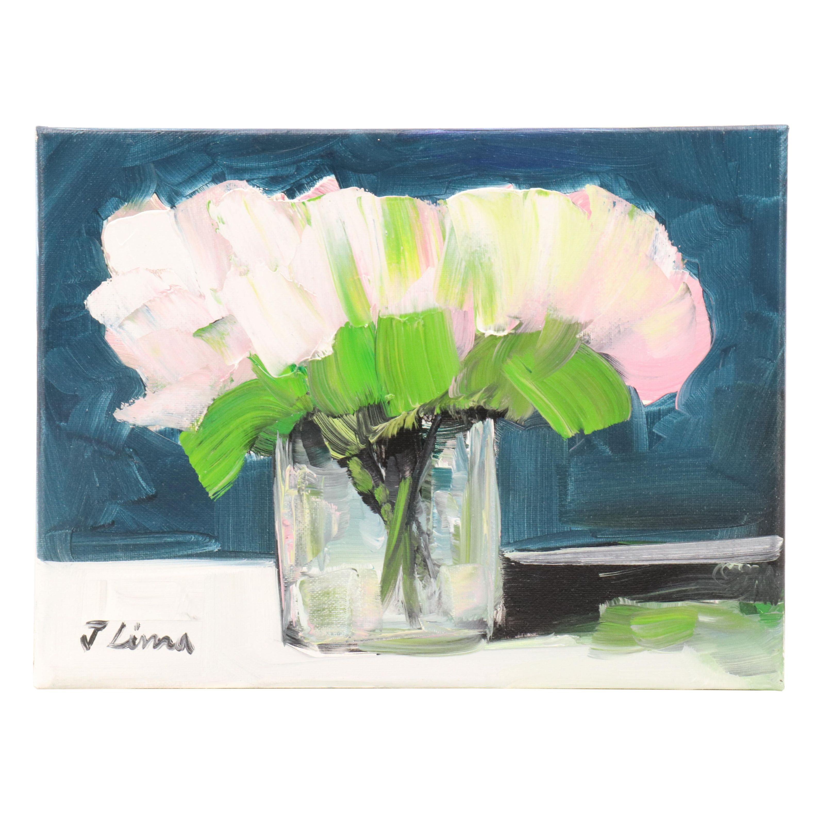 José M. Lima Floral Still Life Oil Painting, 2025