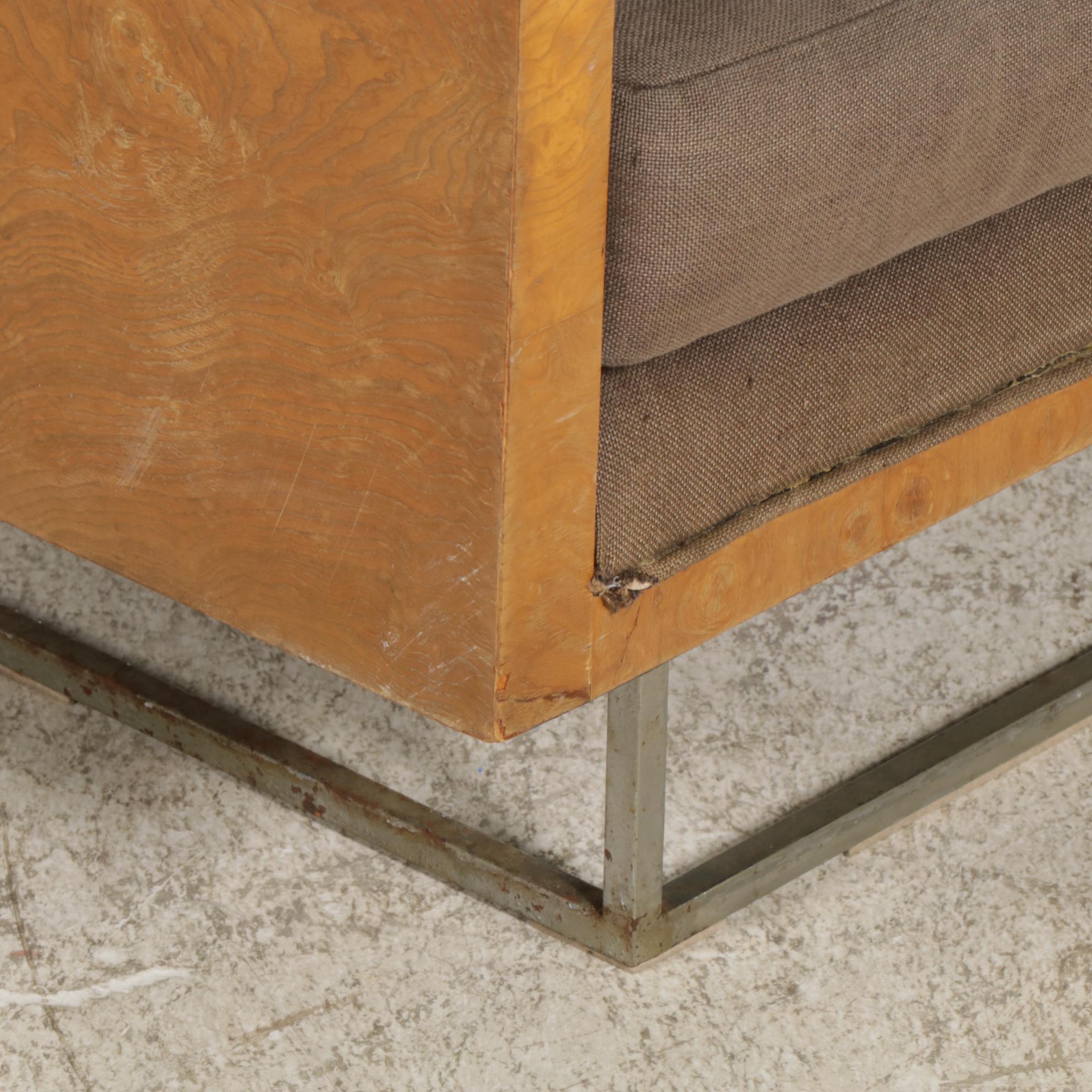 Milo Baughman for Thayer Coggin Mid Century Modern Burlwood Loveseat