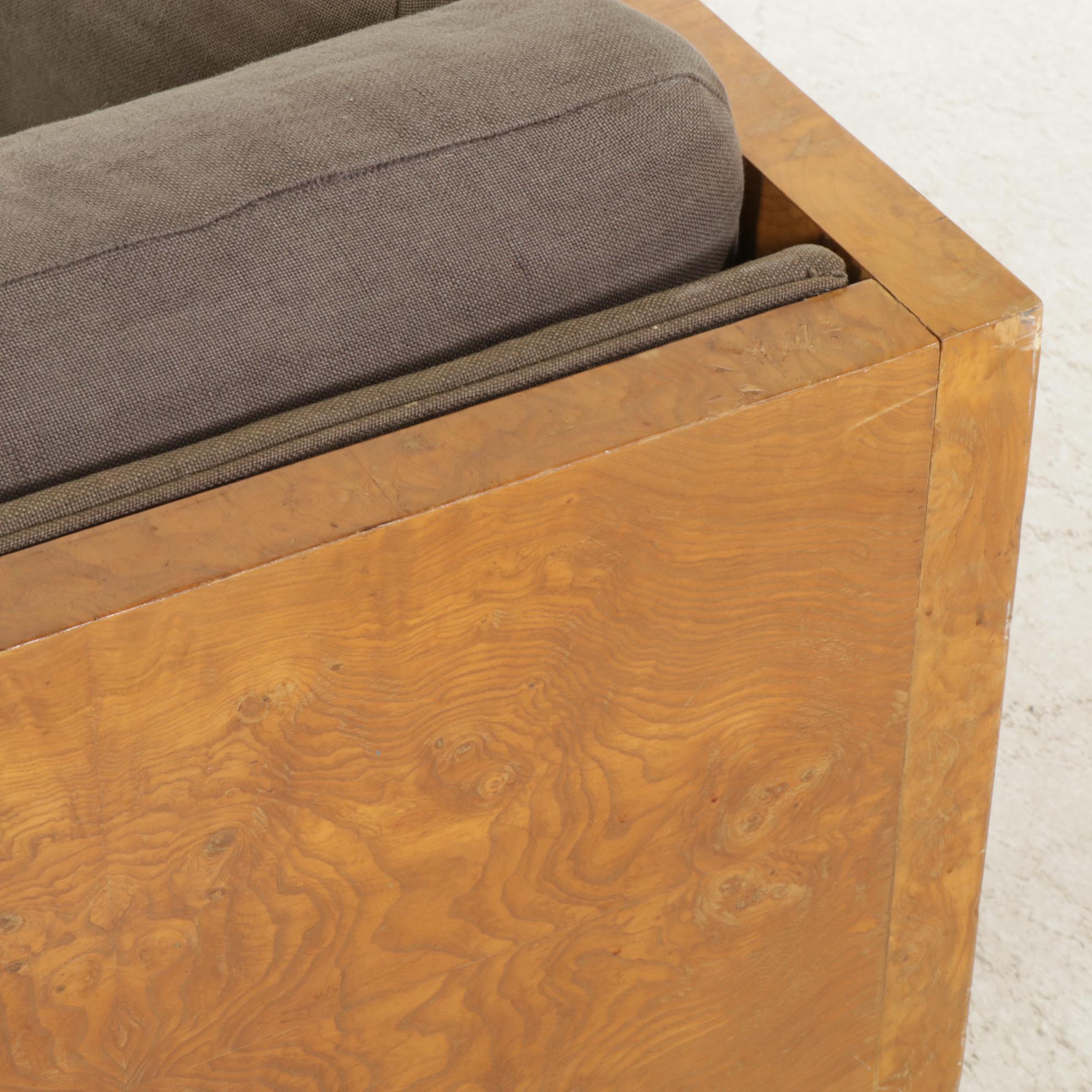 Milo Baughman for Thayer Coggin Mid Century Modern Burlwood Loveseat