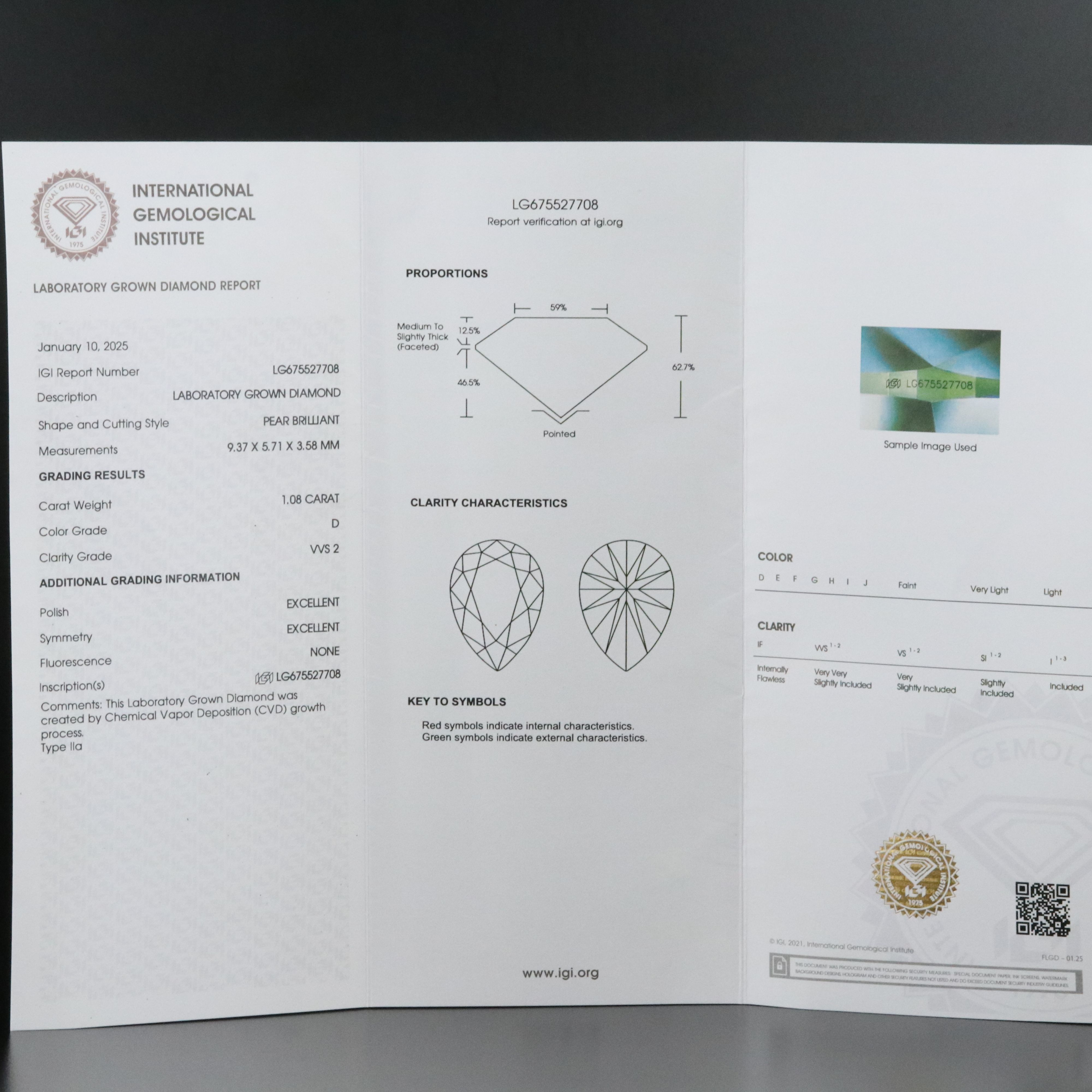 14K 2.16 CTW Lab Grown Diamond Stud Earrings with IGI Reports