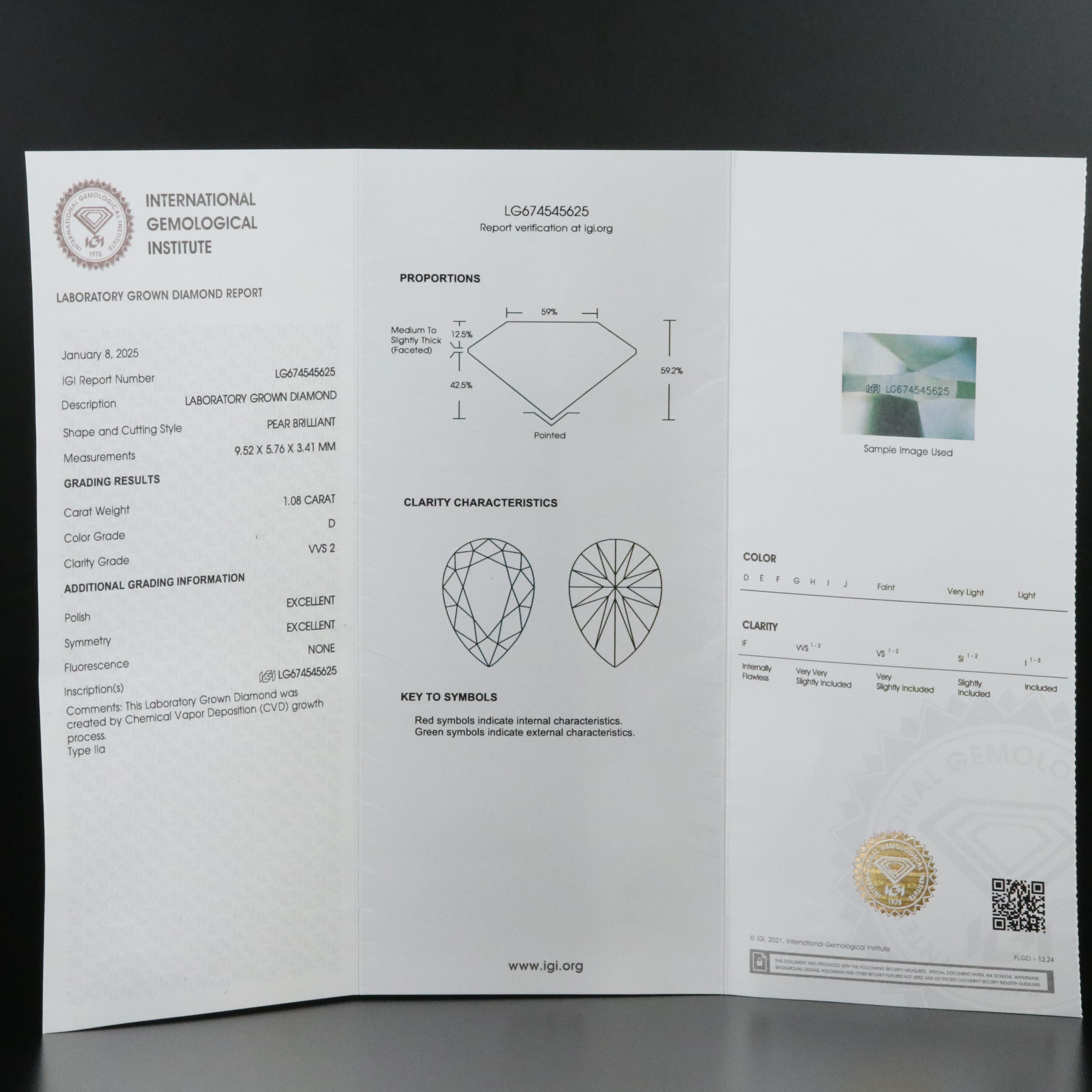 14K 2.16 CTW Lab Grown Diamond Stud Earrings with IGI Reports