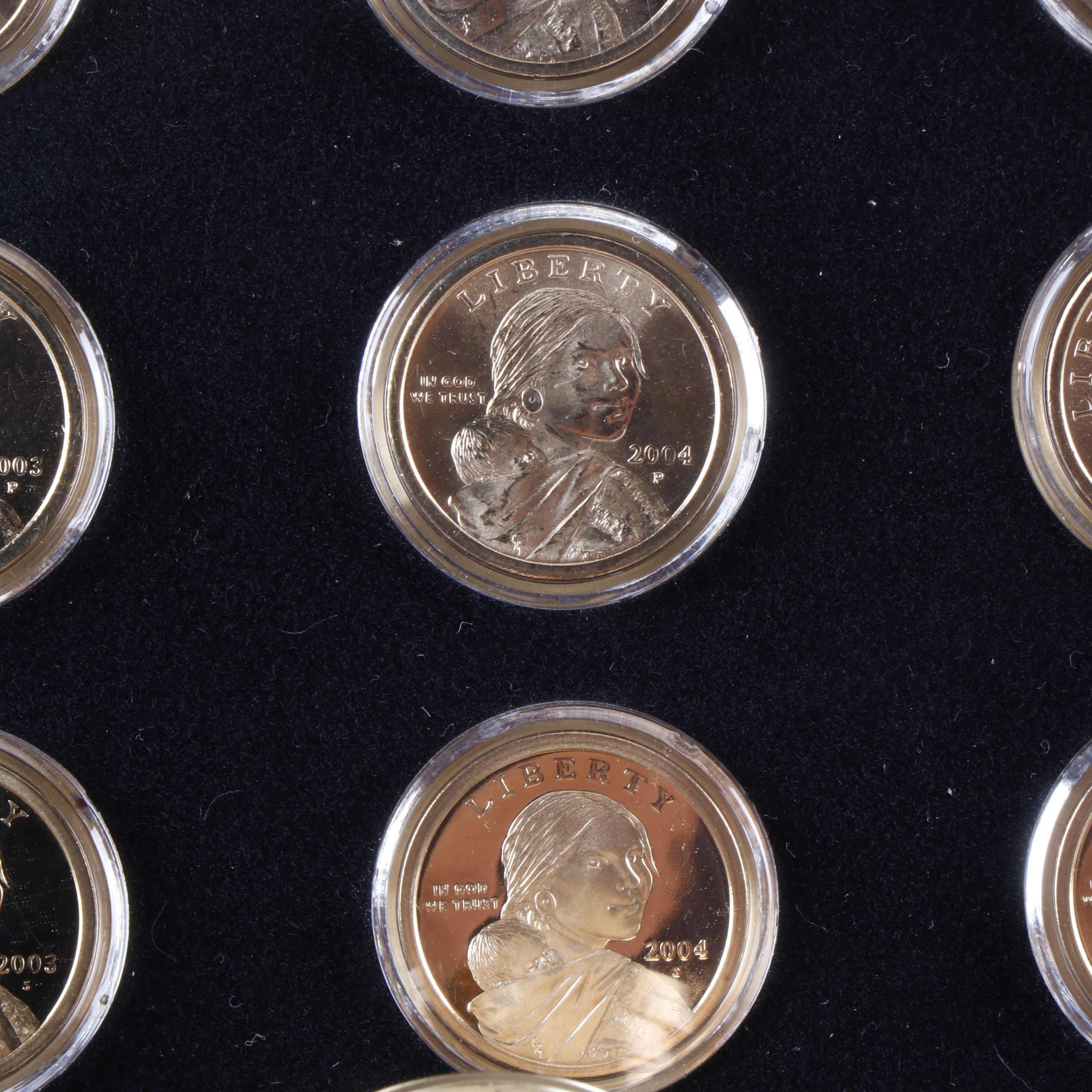 Large Group of 208 Uncirculated and Proof Sacagawea Dollars