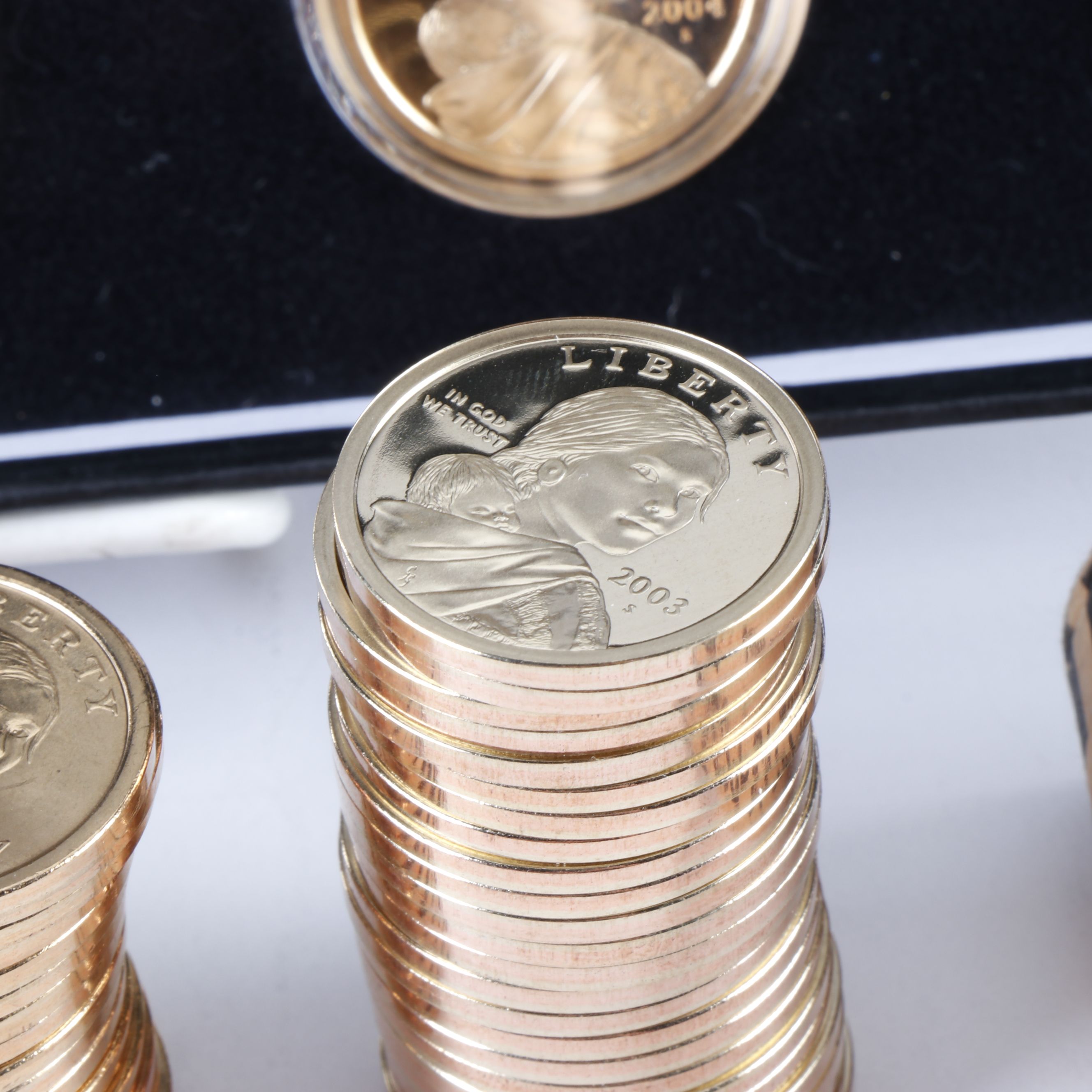Large Group of 208 Uncirculated and Proof Sacagawea Dollars