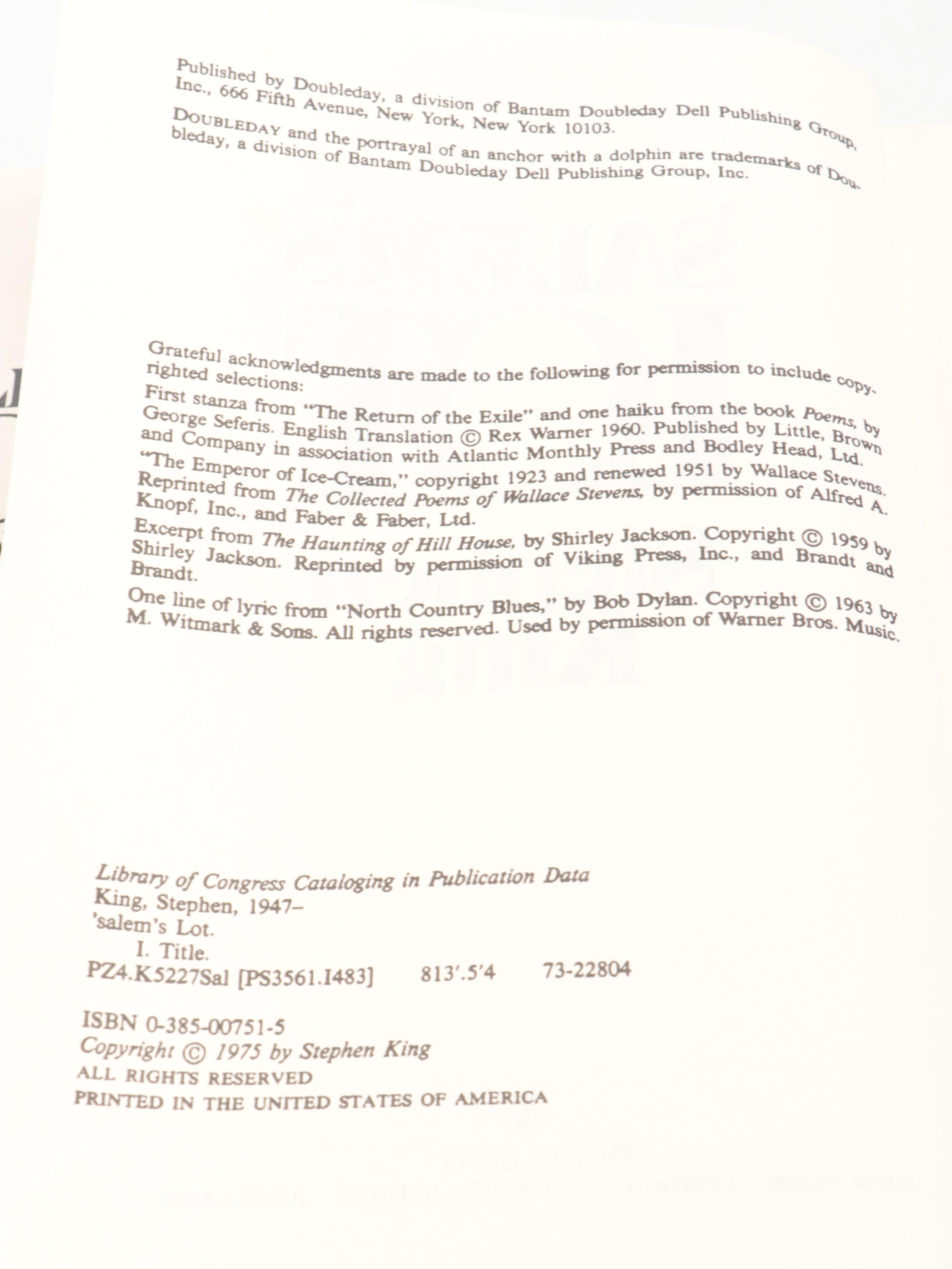 First Trade Edition "IT" and More Books by Stephen King