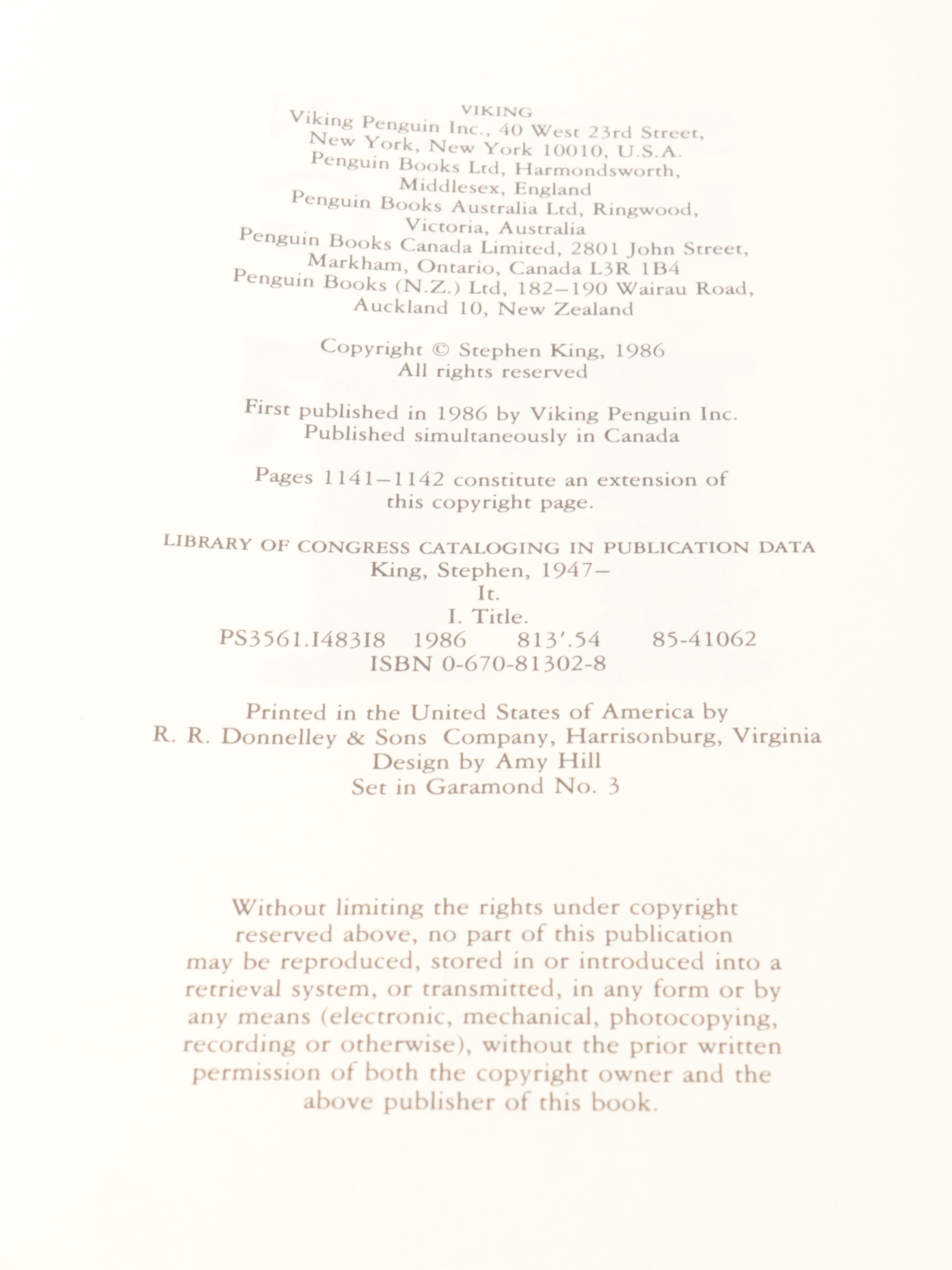 First Trade Edition "IT" and More Books by Stephen King